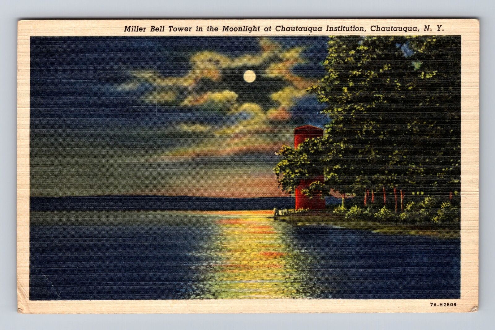 Chautauqua NY- New York, Miller Tower, Chautauqua Institution, Vintage Postcard