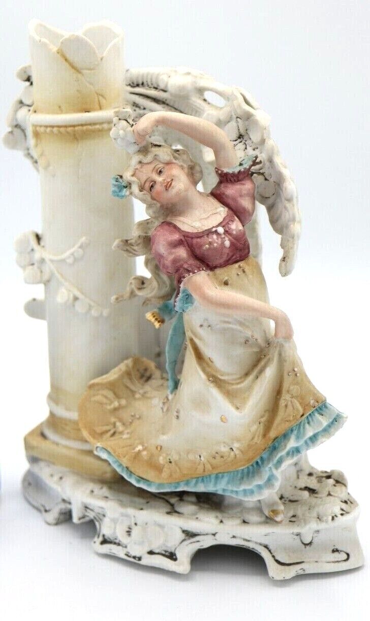 Antique Carl Schneider Figurine Spill Vase Roman Goddess Sculpture Germany Rare