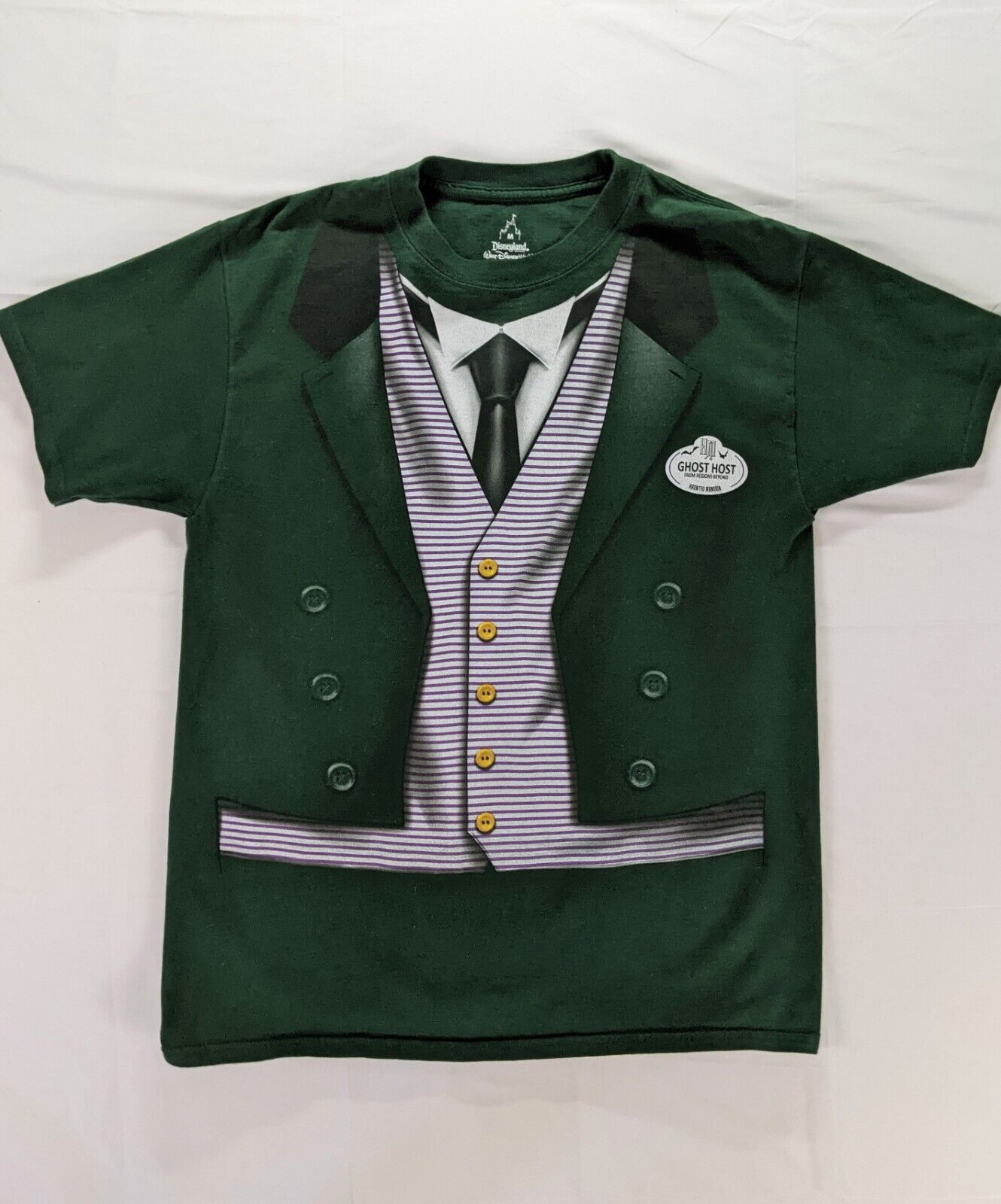 Disneyland Resort Haunted Mansion Ghost Host Uniform T-Shirt Adult M Green