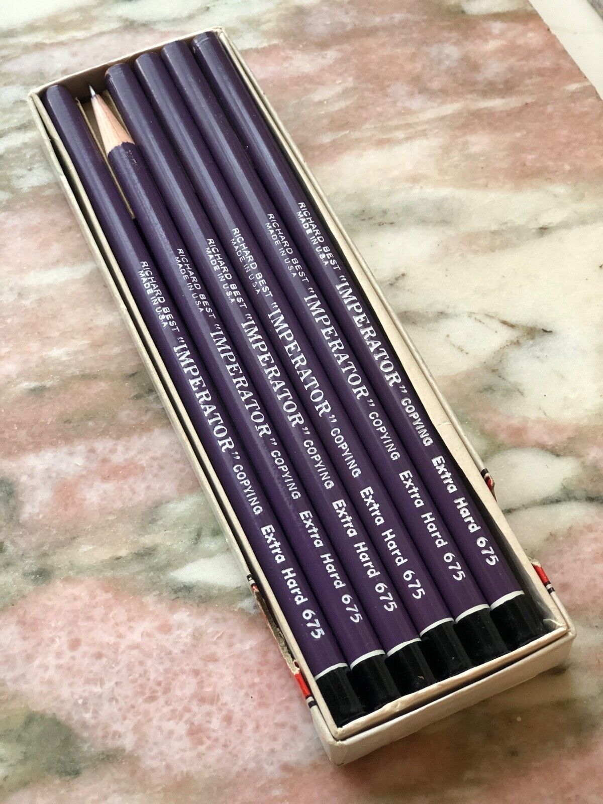 Vintage Richard Best Pencils 1 Box with 12 Imperator Copying Extra-Hard 675