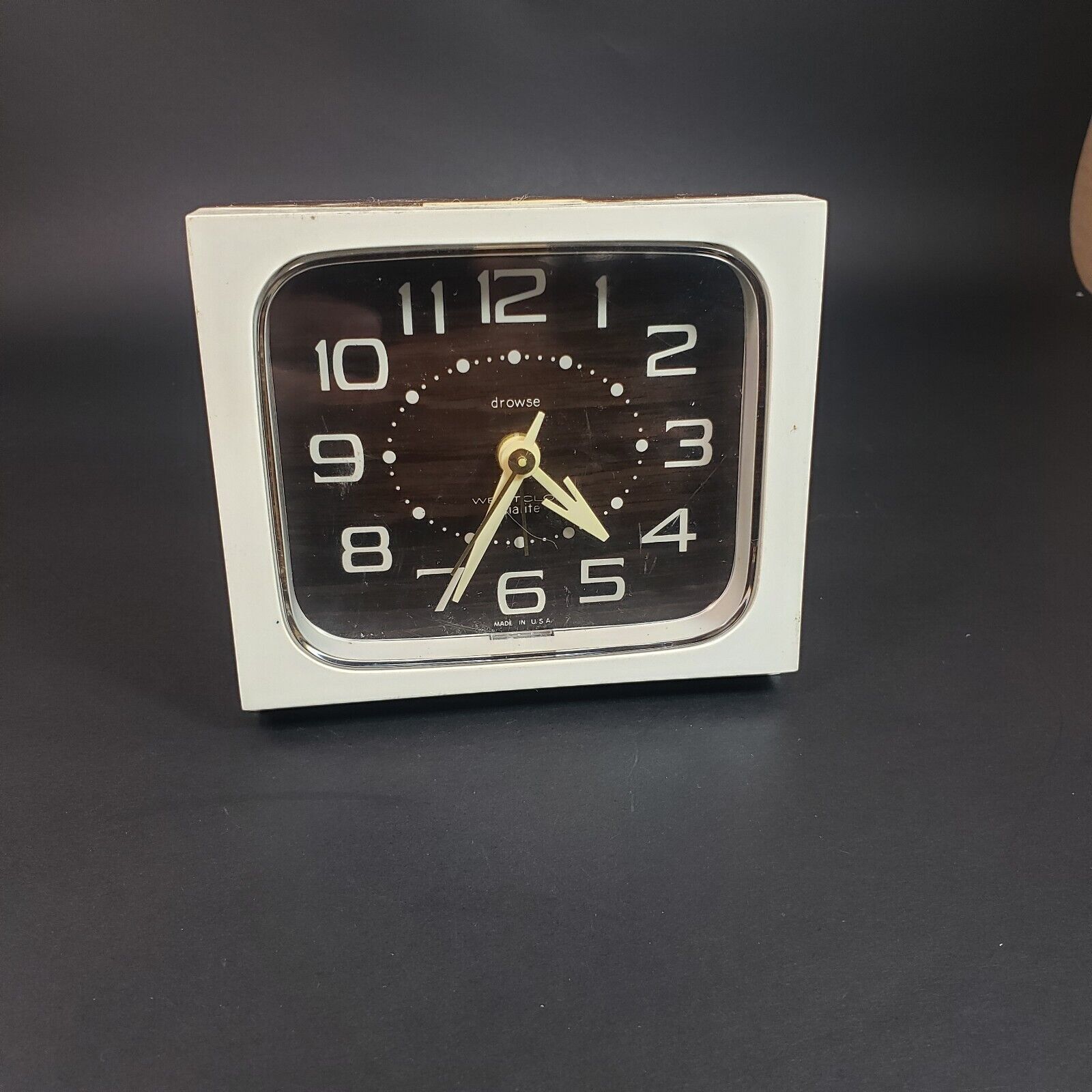 Vintage Westclox Dialite Drowse Big Number Retro Clock Made in USA