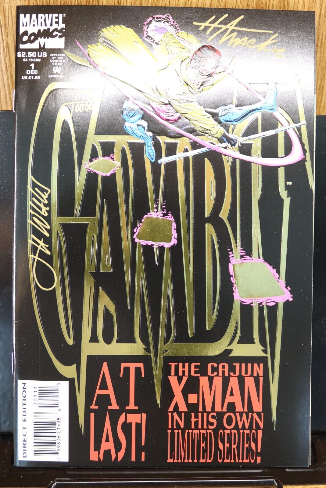 GAMBIT #1 Signed Dynamic Forces COA  Key 1st Gambit Mini Series + Comic Talk #14