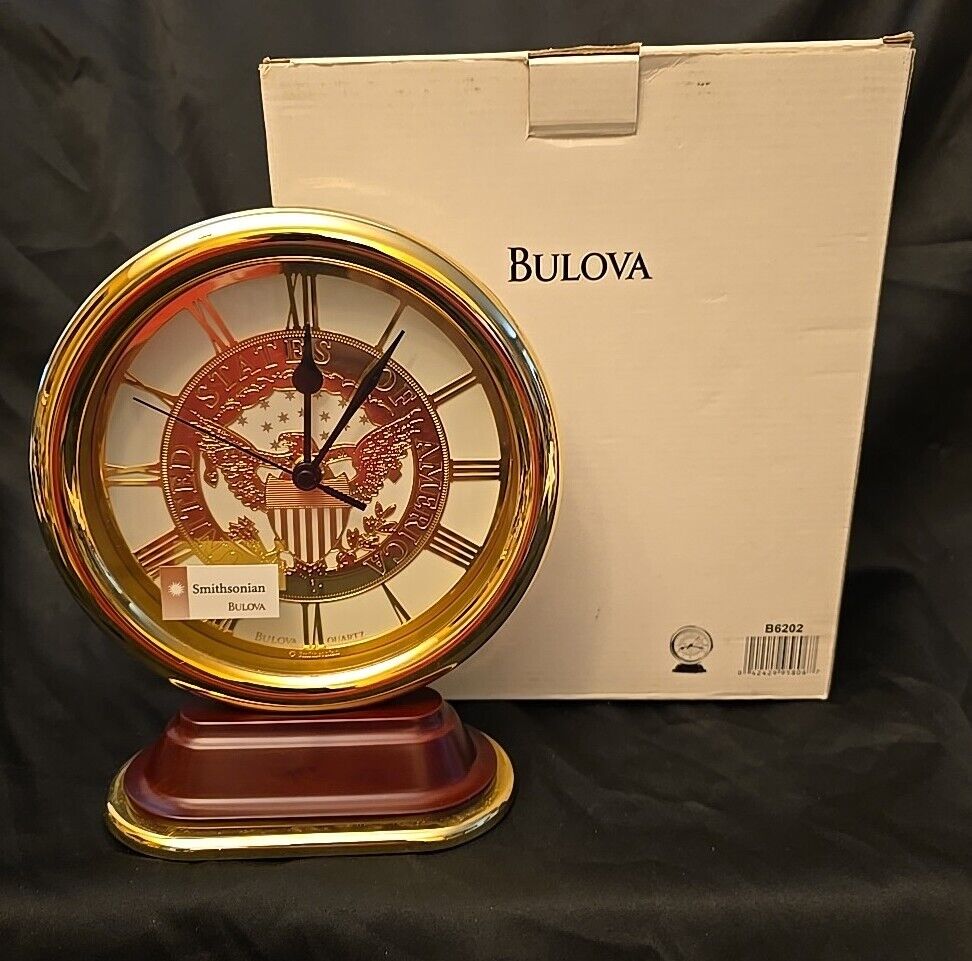 Bulova Smithsonian Great Seal United States Of America Eagle Quartz Desk Clock