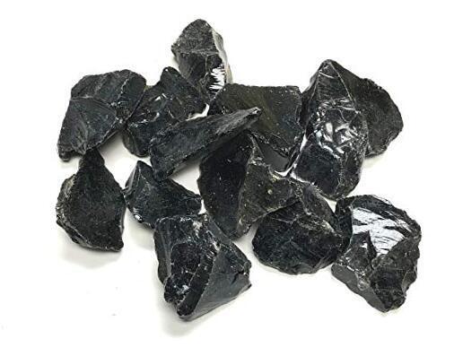Zentron Crystal Collection Black Obsidian Rough Lot of Stones Large 1/2 Pound