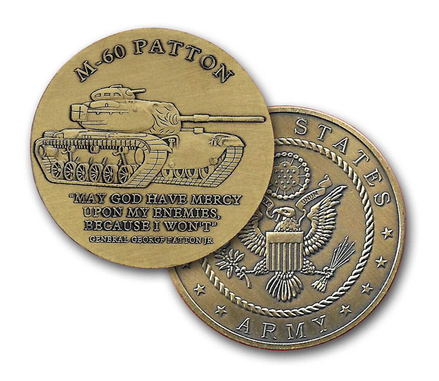 US Army M-60 General George Patton Jr Tank Military Challenge Coin