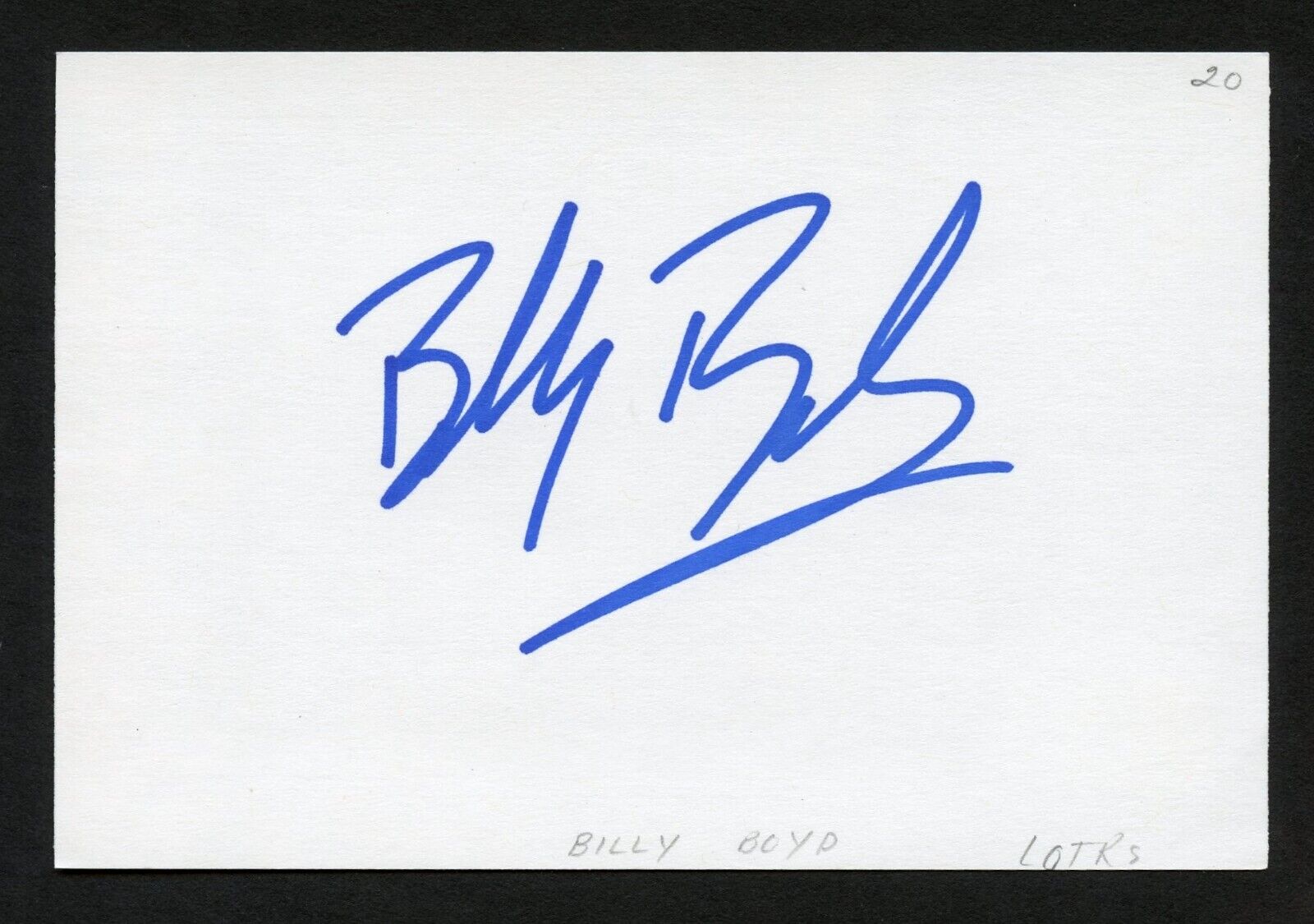 Billy Boyd signed autograph auto 4x6 card Actor: The Lord of the Rings BAS Cert