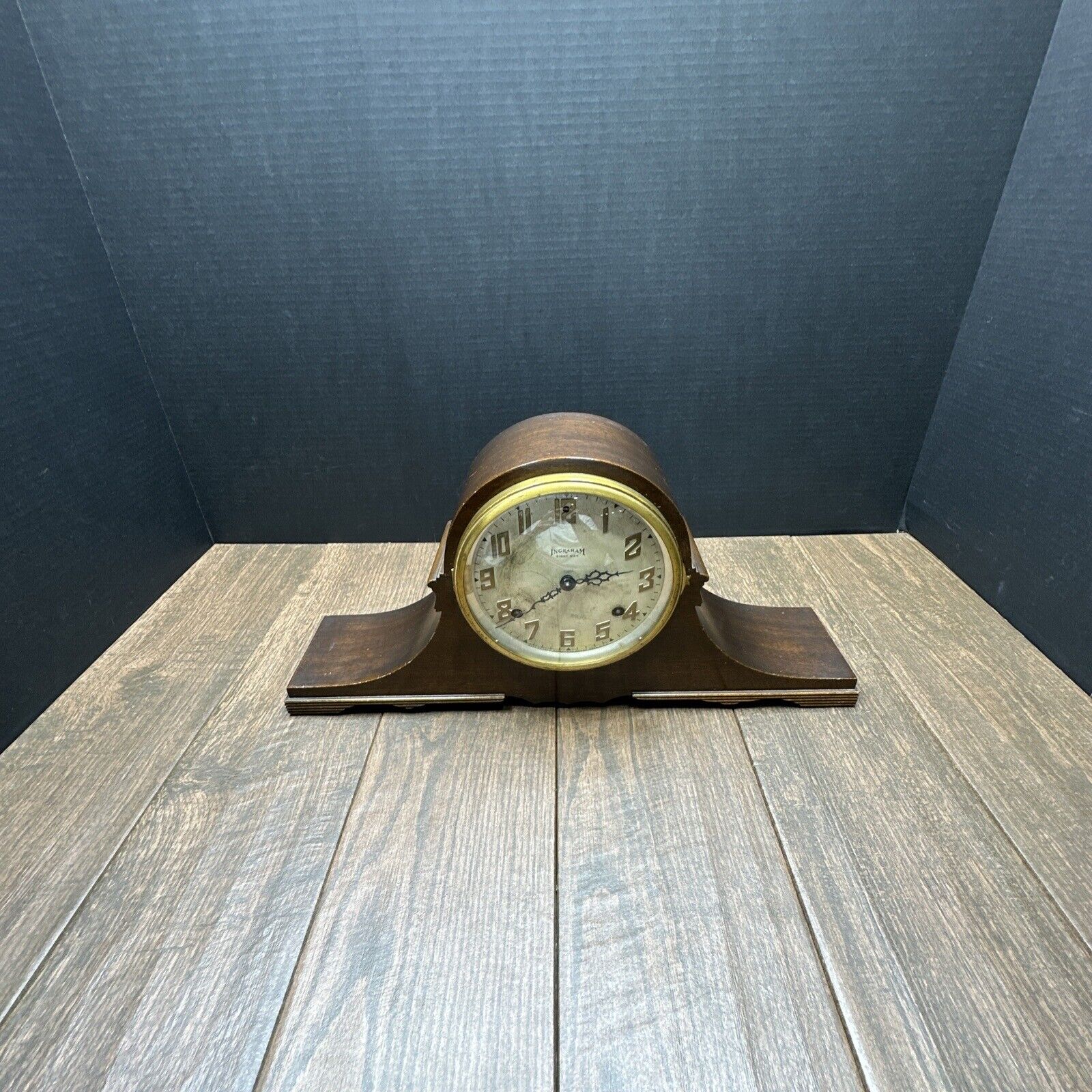 Antique E. Ingraham Mantel Clock Aurora No. 1 Duplex 7\