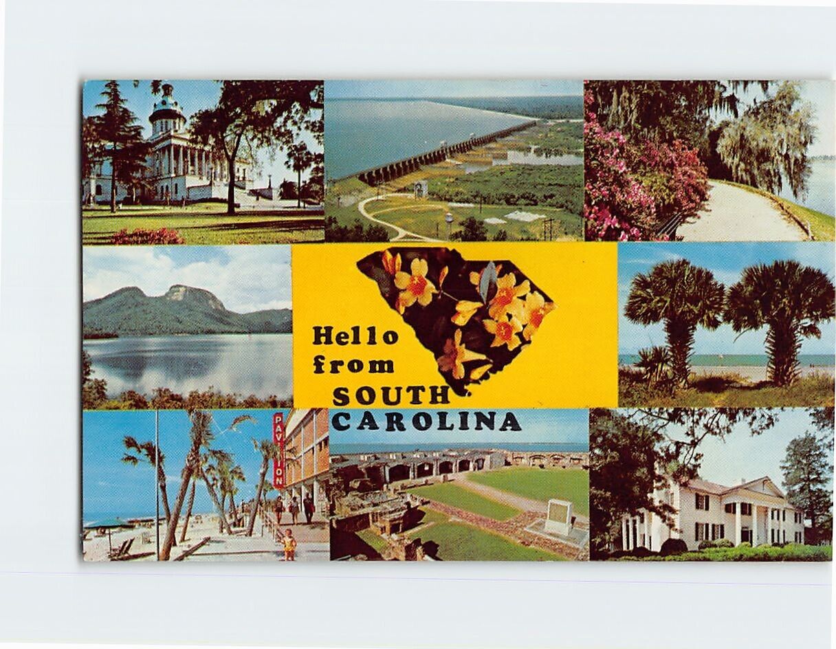 Postcard South Carolina Landmarks Hello from South Carolina USA