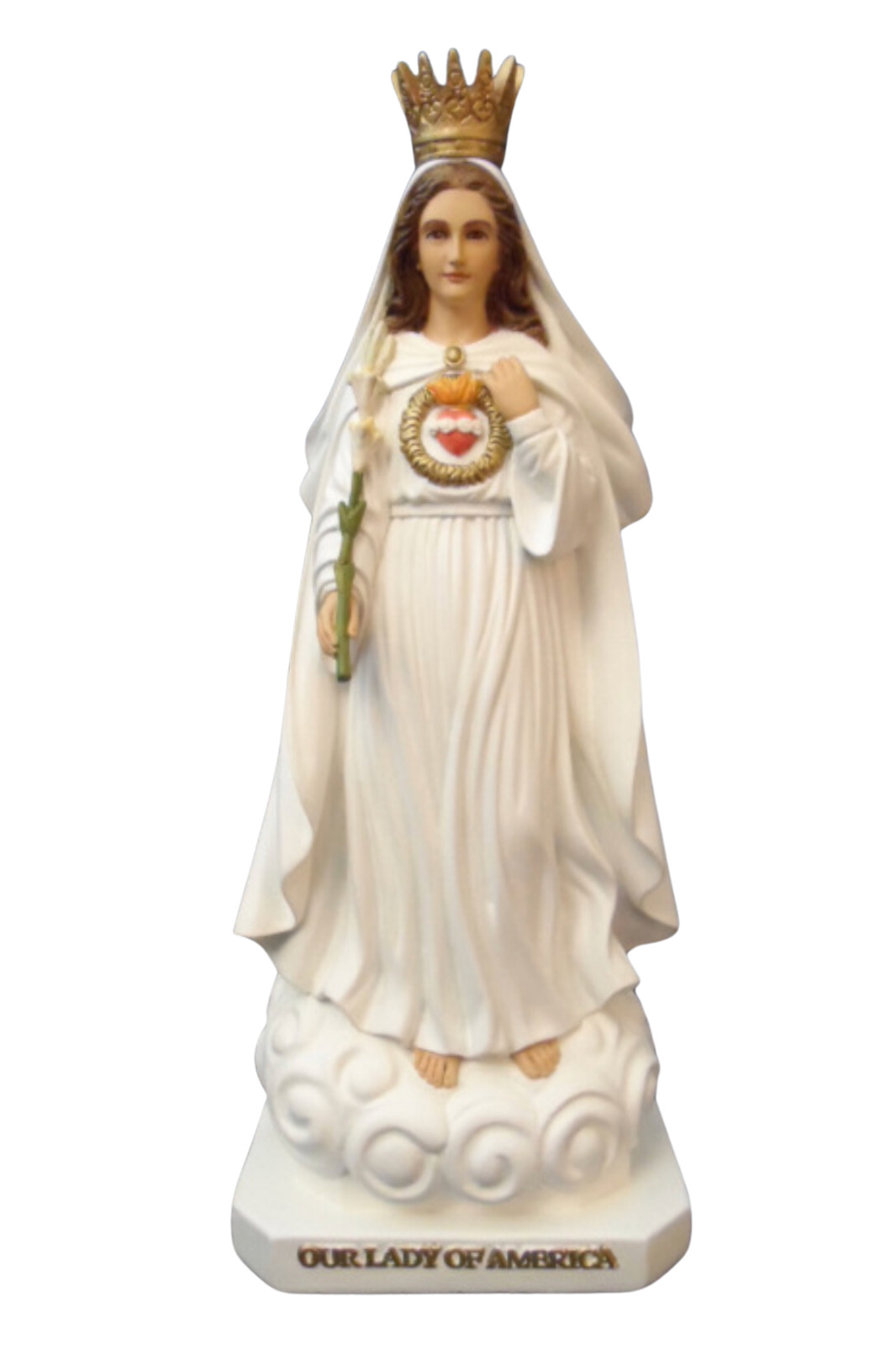 14 inch Our Lady of America Statue hand made in Colombia
