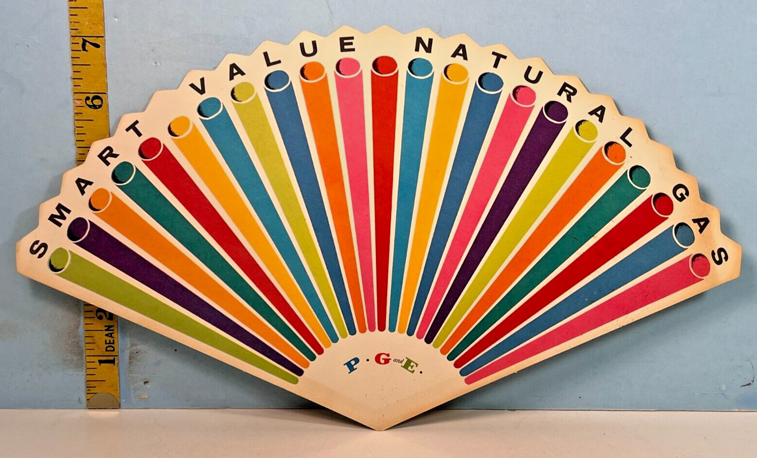 Vintage P.G.& E Smart Value Natural Gas Advertising Fan Blue Star Home