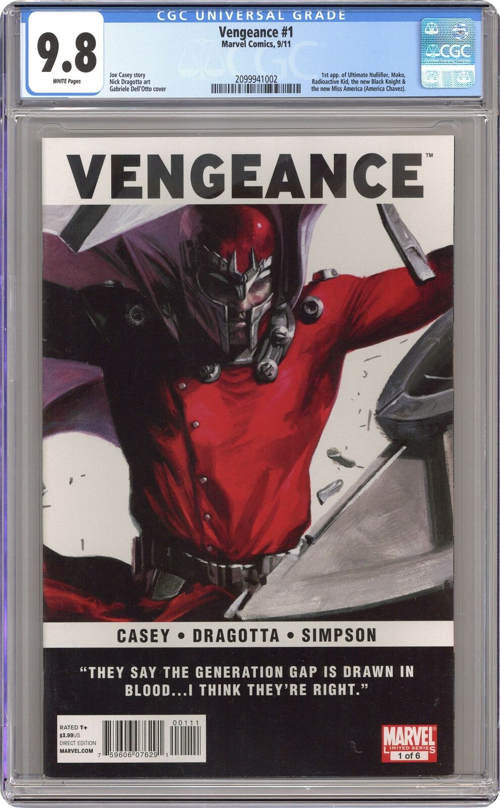 Vengeance 1A Dell'Otto CGC 9.8 2011 2099941002 1st Appearance of America Chavez
