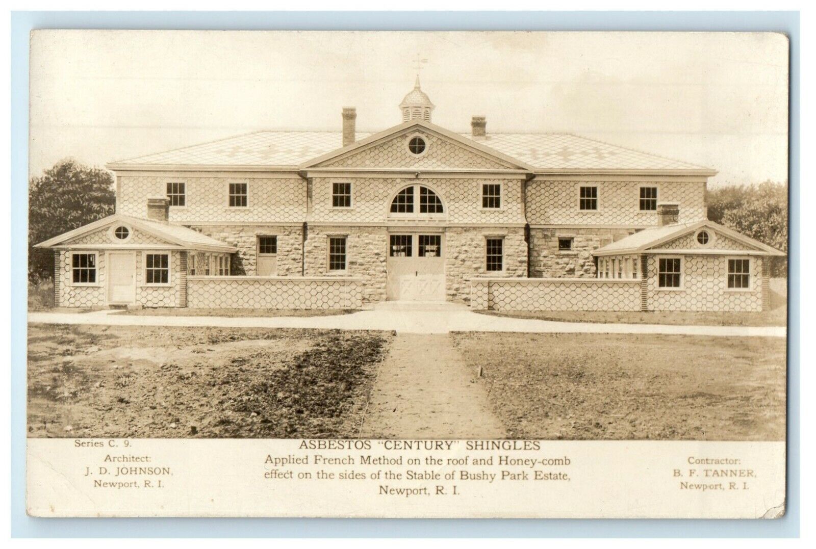 1912 Asbestos Century Shingles Newport Rhode Island RI RPPC Photo Postcard