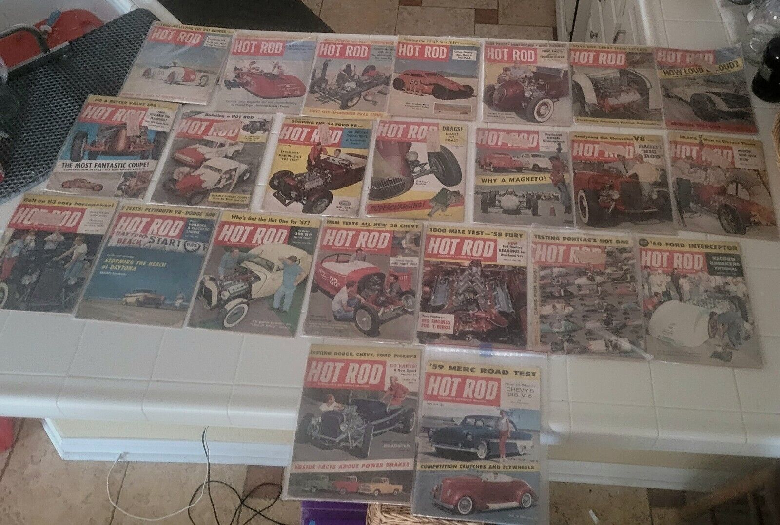 Vintage Hot Rod Magazine Lot Of 24 1950's with 1 duplicate (duplicate is autogra