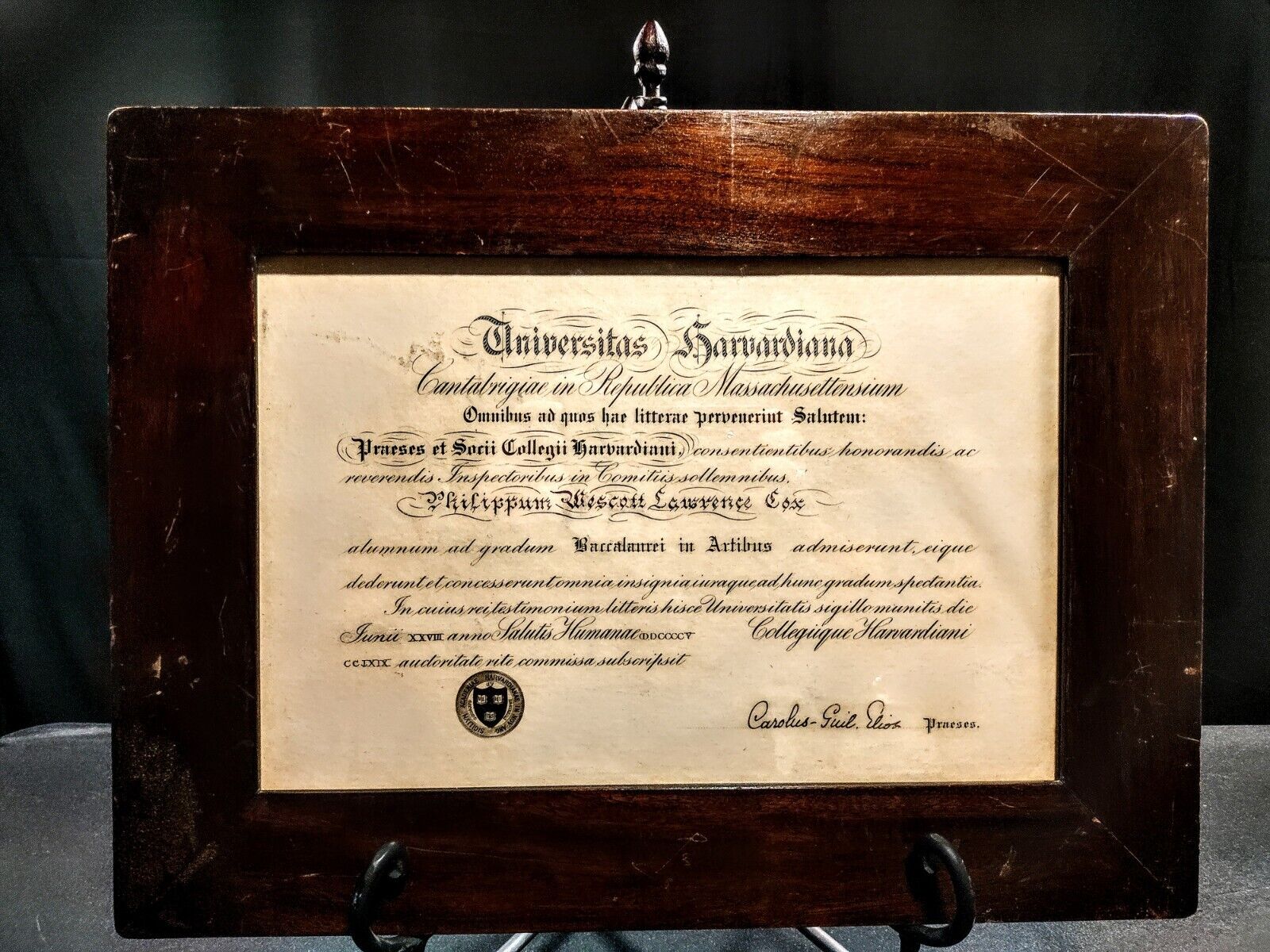 Antique Harvard University Baccalaureate (Bachelor's) Degree In Arts- 06/14/1905