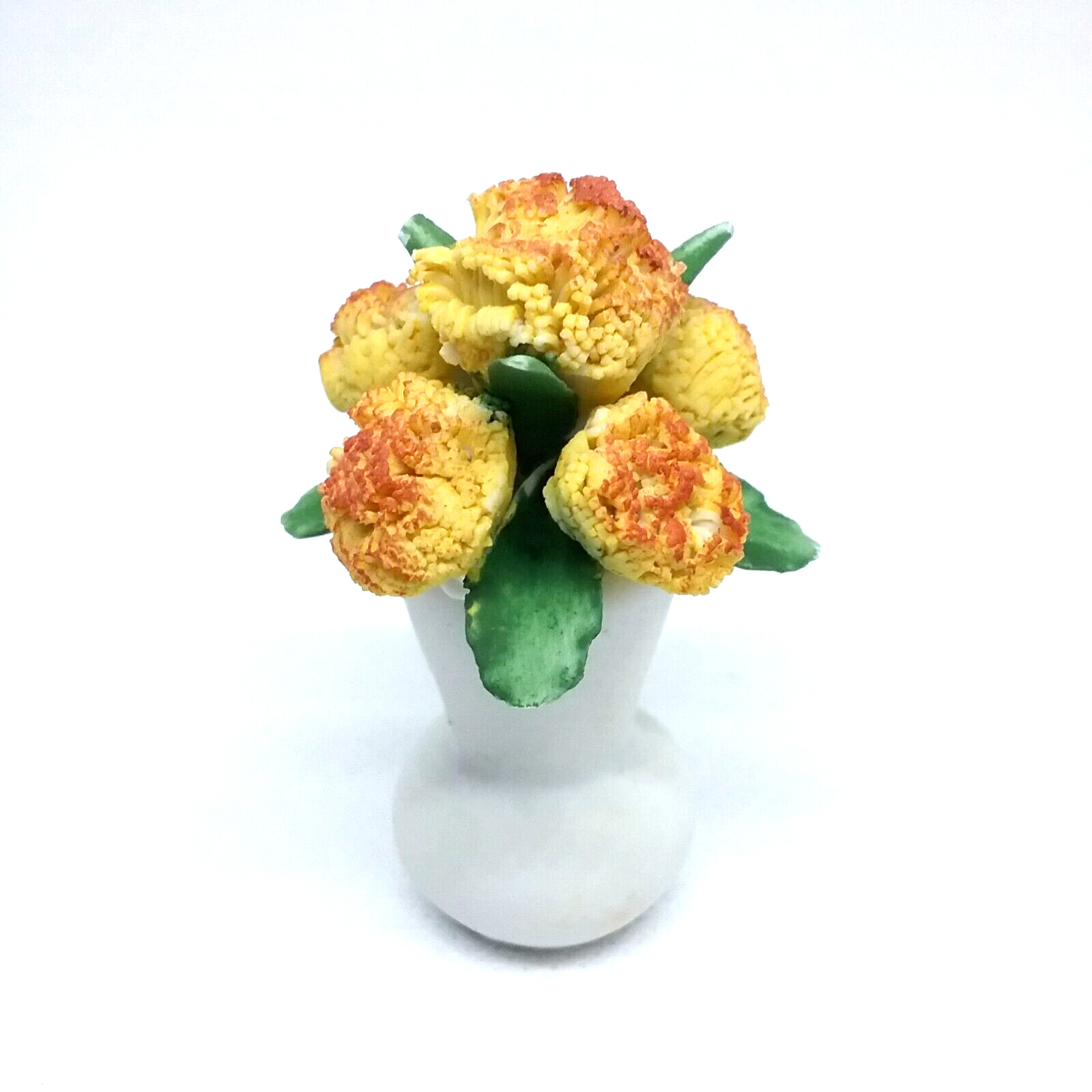 Flower of the year 81FP Miniature Hand Painted Yellow Flowers Porcelain Vase