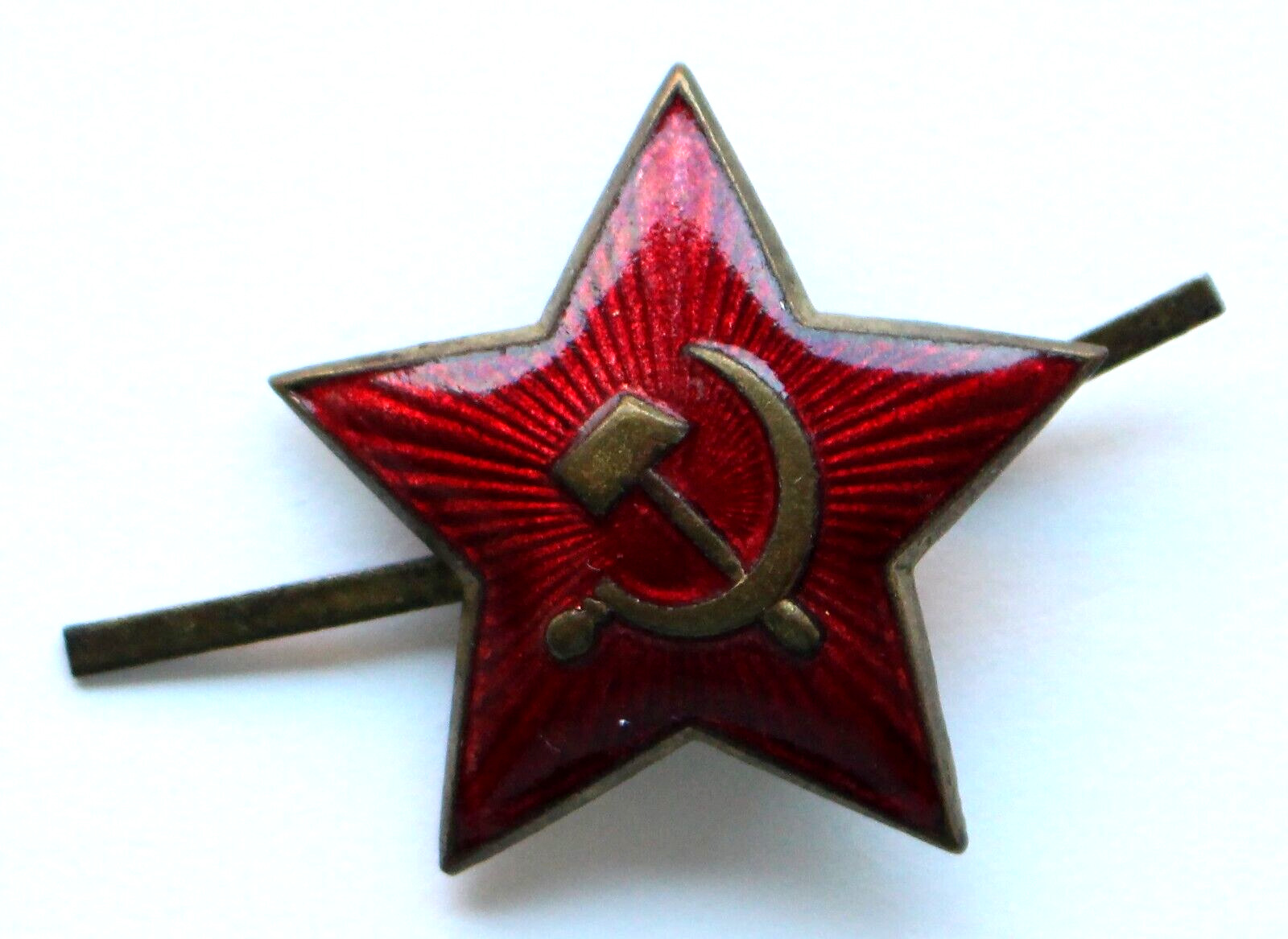 Old Soviet Russian USSR Badge Pin Cockade Uniform Cap Red Star Army