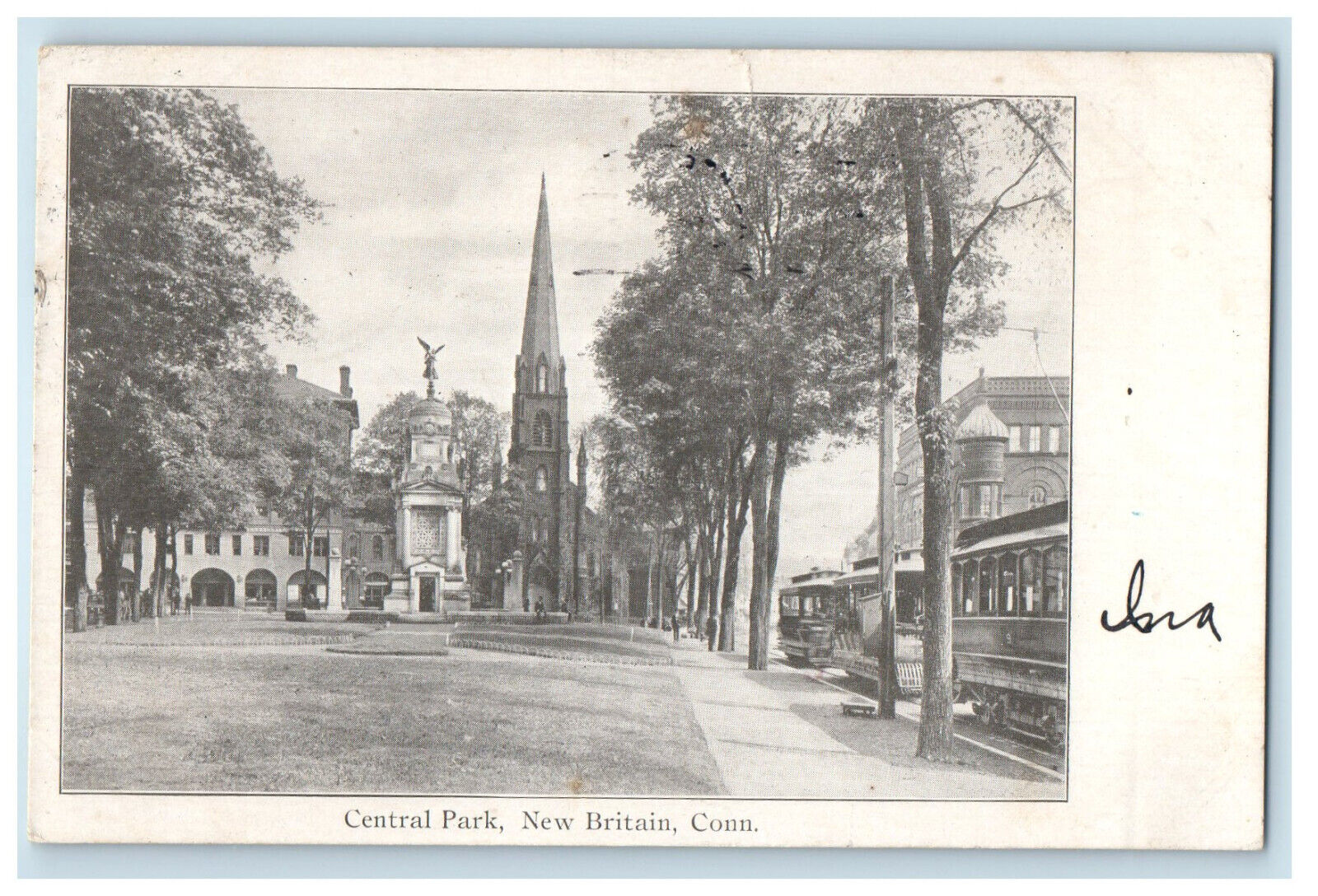 1906 Central Park New Britain Connecticut CT Antique Posted PMC Postcard
