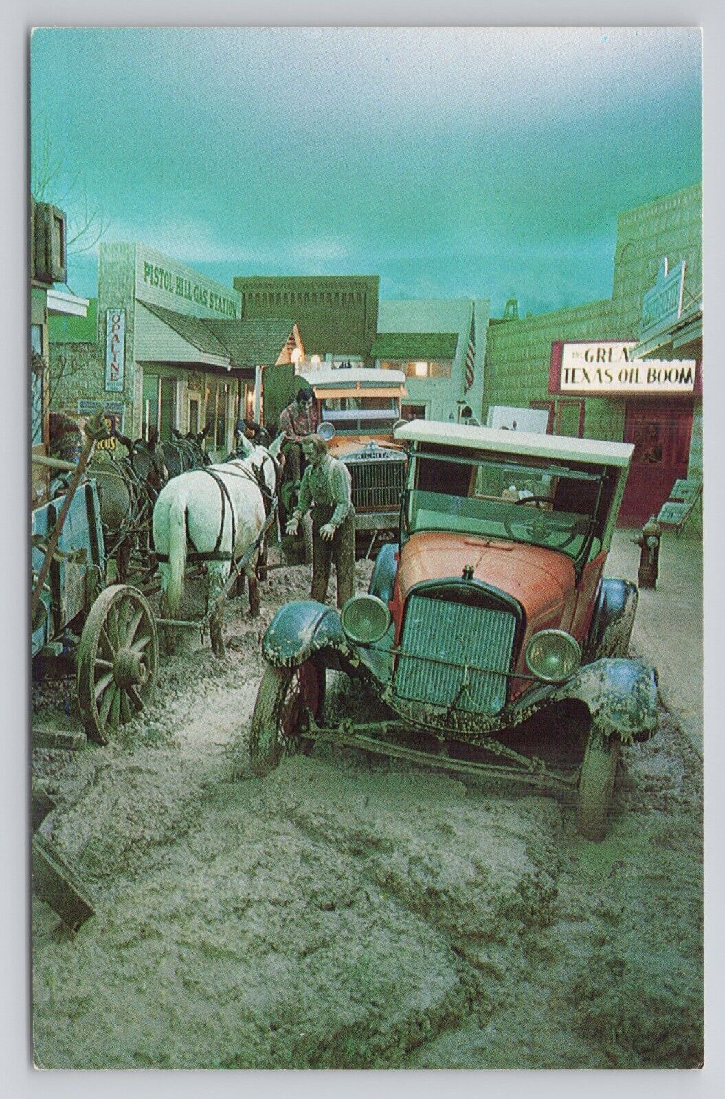 Postcard Street Scene Of Boom Town