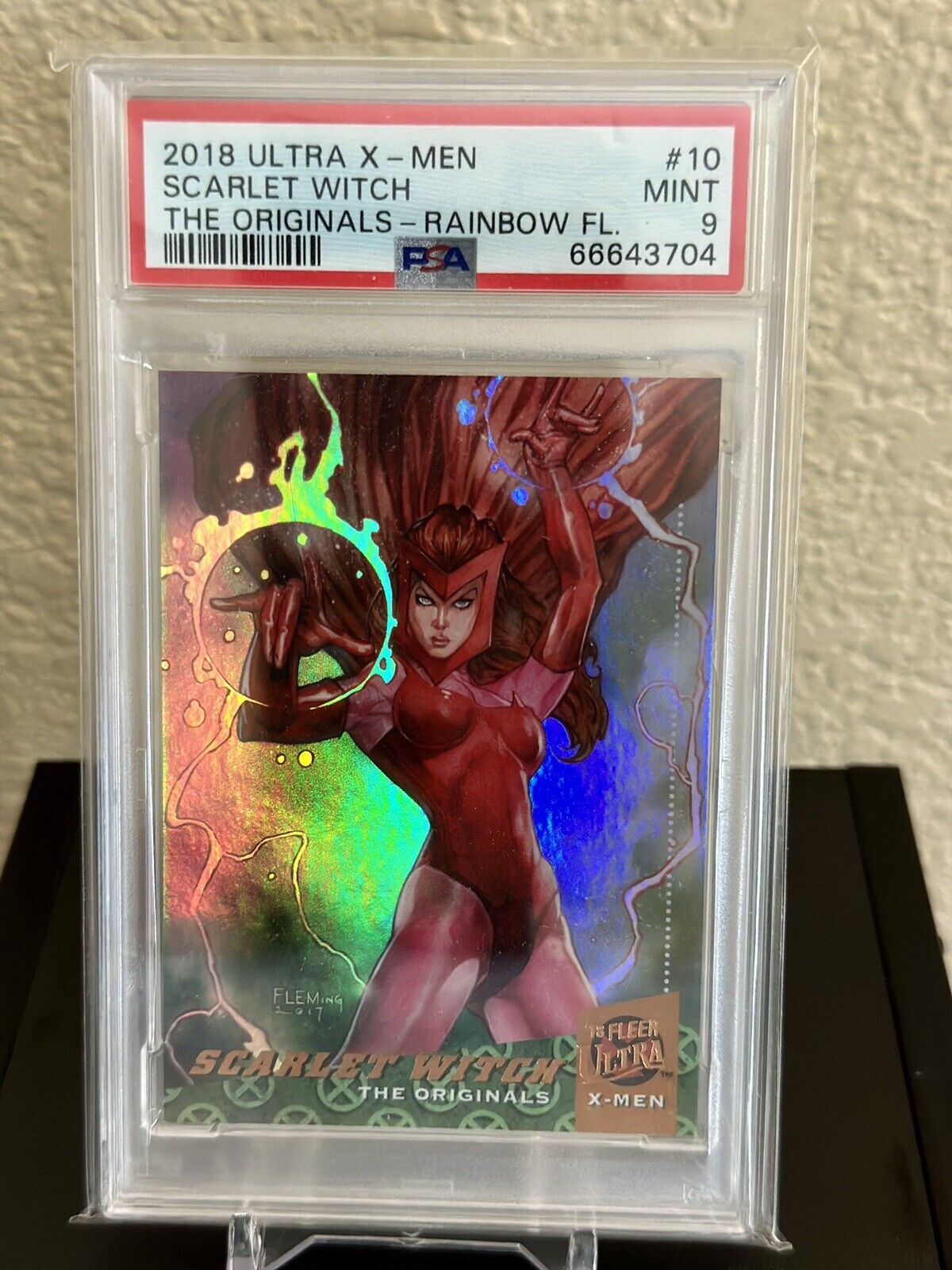 2018 Fleer Ultra Marvel X-Men The Originals Rainbow Scarlet Witch #10 PSA 9 Mint