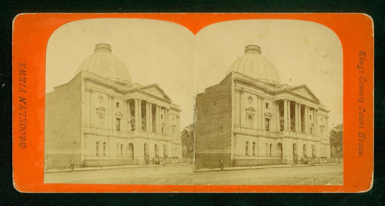 a757, Brooklyn Views Stereoview, # -, Kings County Court House, Brooklyn, 1870s