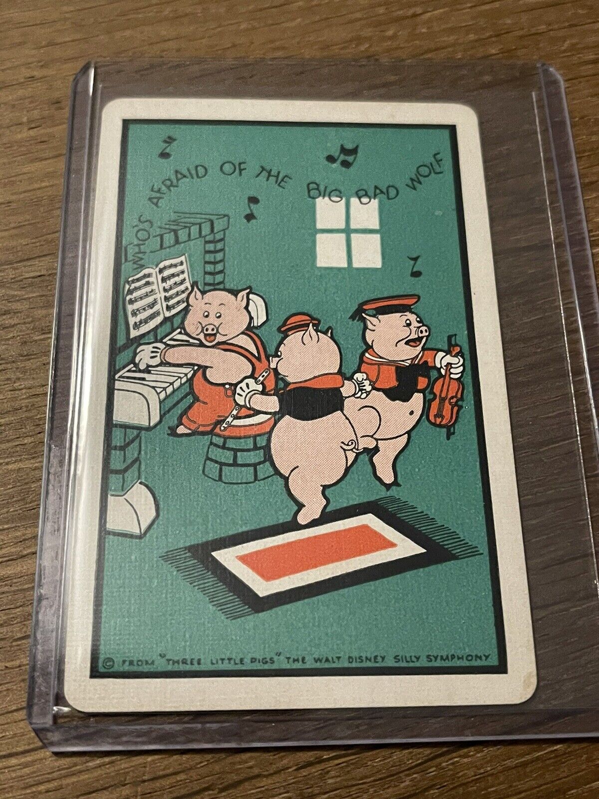 1930s Walt Disney  🎥 Three Little Pigs JOKER SILLY SYMPHONY Playing Card