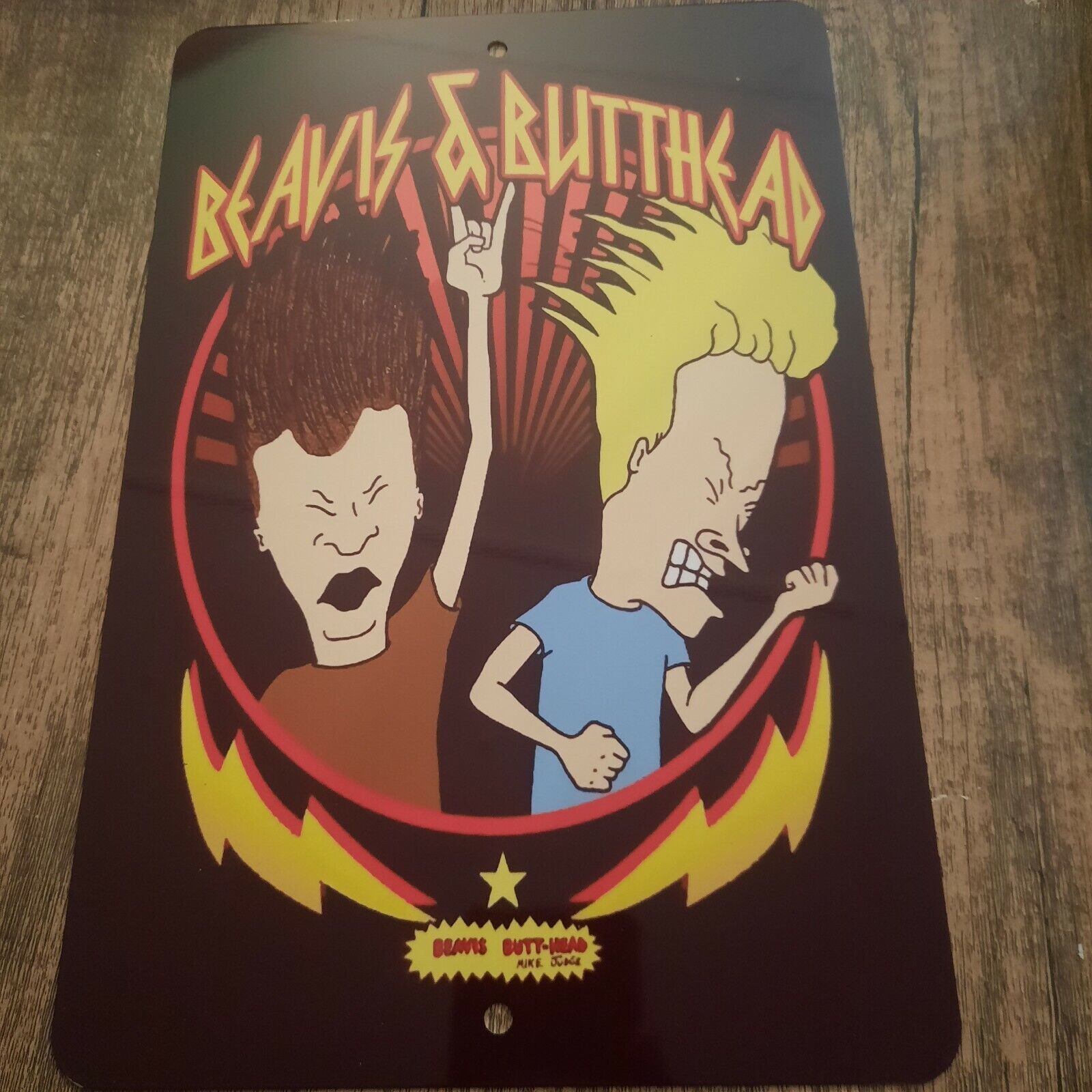 Beavis and Butthead Headbanging Rock Music 8x12 Metal Wall Sign