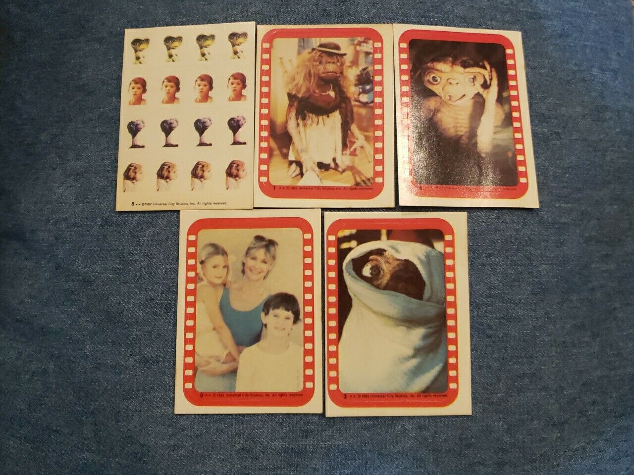 Vintage E.T. Stickers Lot Of 5- 1982 Topps