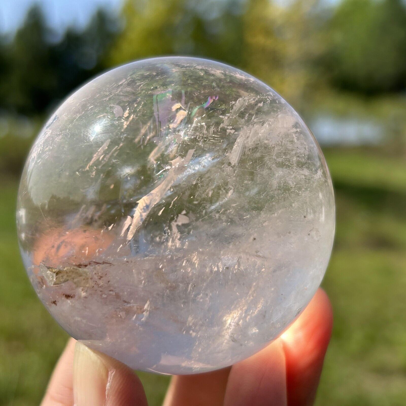 370g Top Natural clear quartz ball quartz crystal sphere healing gem WQ54