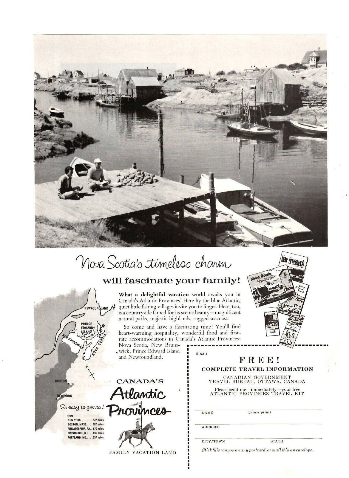 1959 Print Ad Canadian Government Travel Bureau Canada's Atlantic Provinces