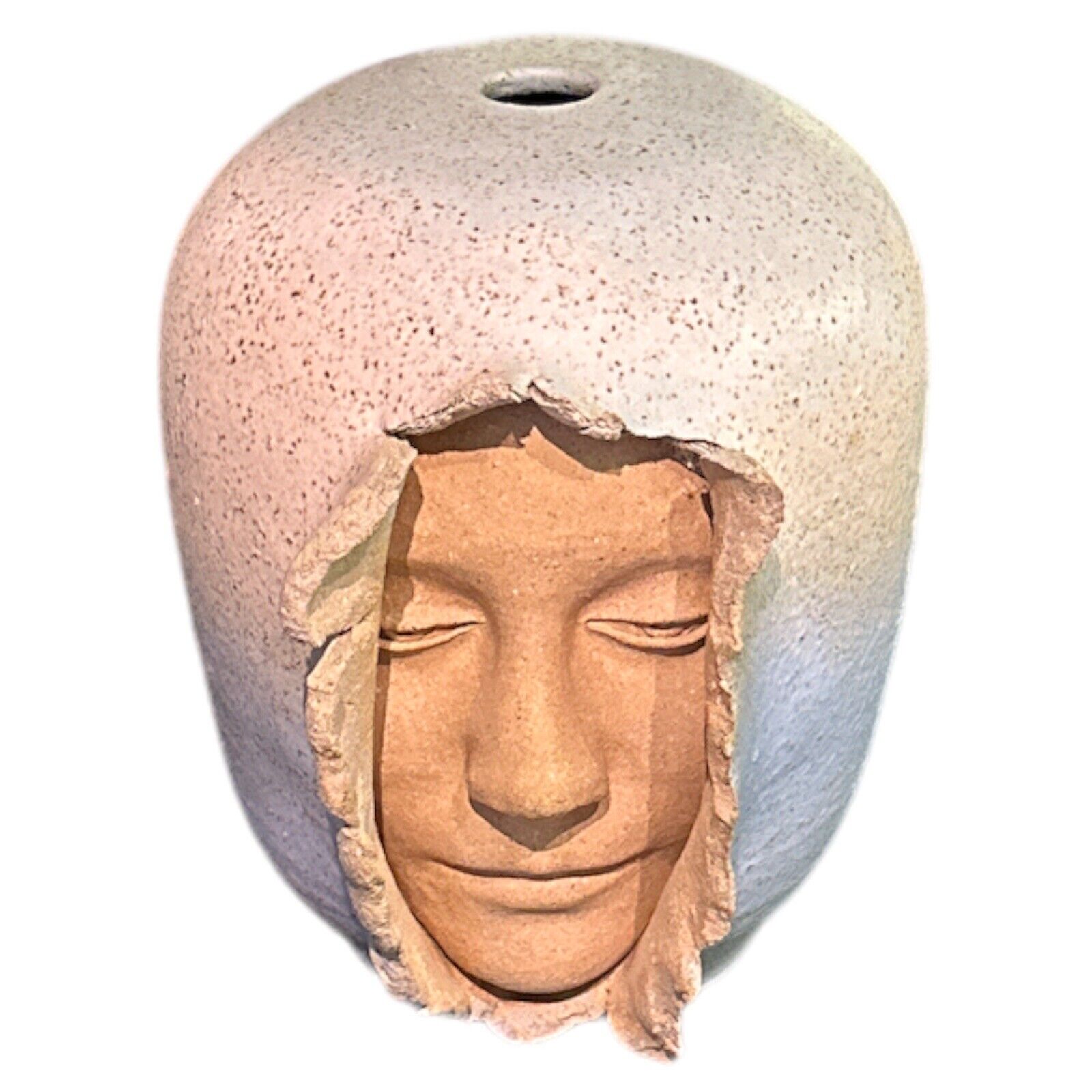 Signed S. Porter Pottery Face Breaking Through Vase