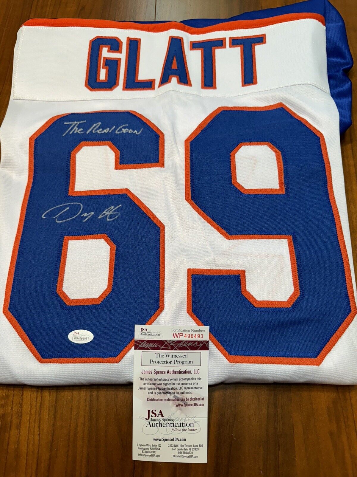 Authentic Doug Glatt #69 Signed Hockey Jersey With JSA Certification.