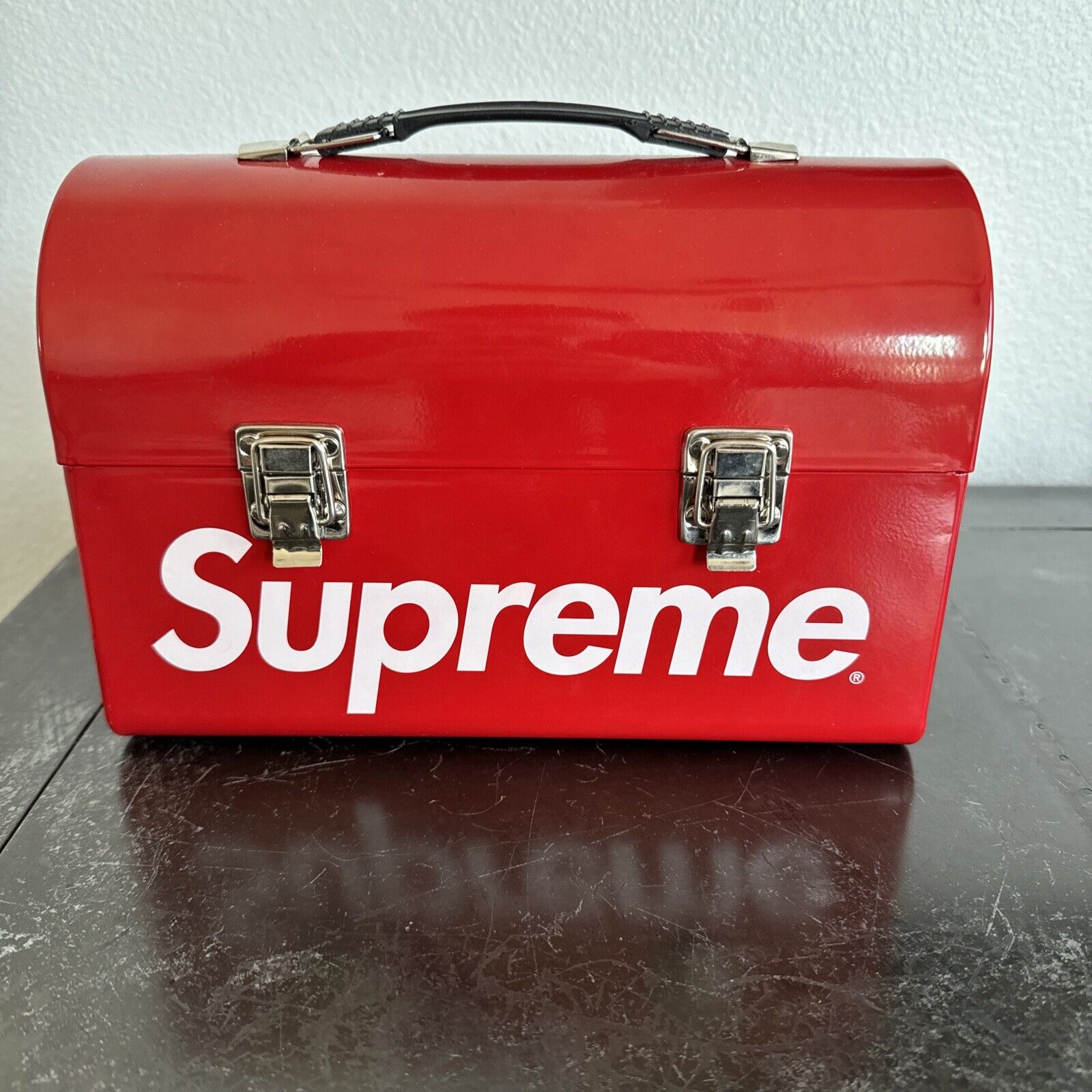 Supreme Metal Lunch box FW15 Red RARE Authentic Box Logo