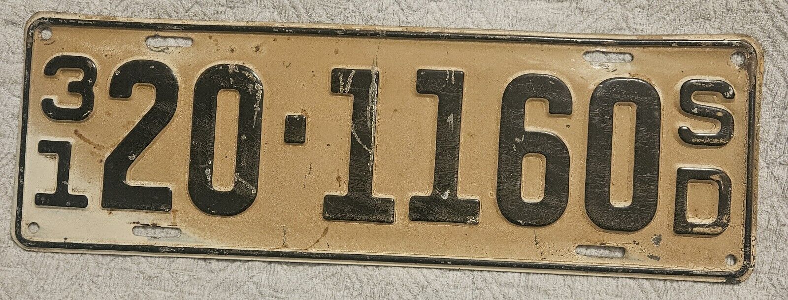1931 South Dakota License Plate 20-1160