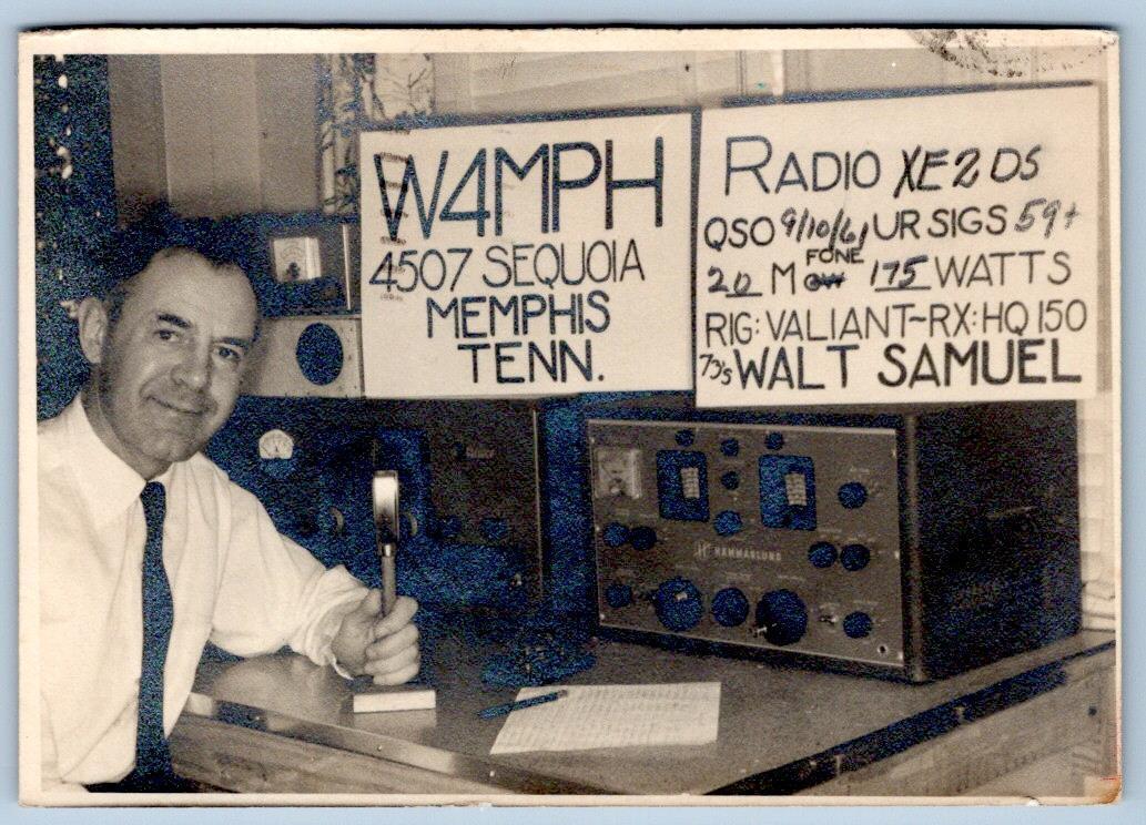 1961 RPPC HAM RADIO OPERATOR WALT SAMUEL W4MPH MEMPHIS TN 3.5\