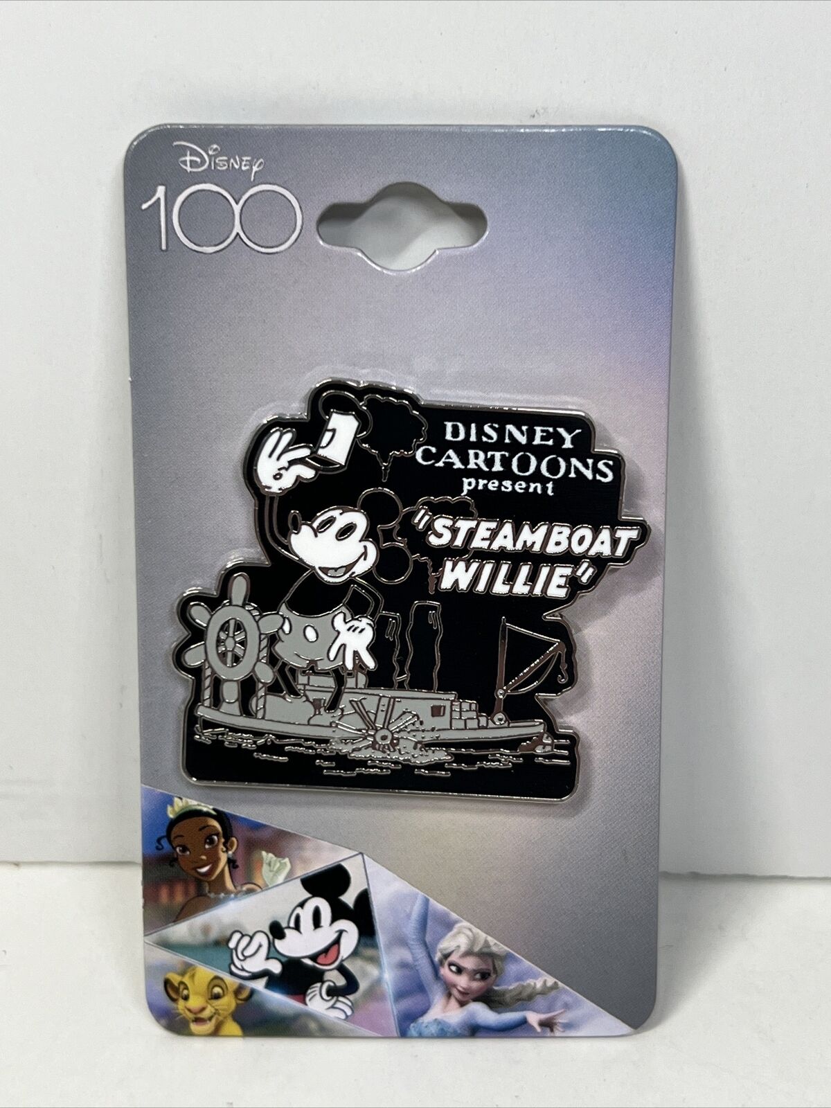 Disney 100 Mickey Mouse Steamboat Willie Cartoon Enamel Pin Box Lunch Excl New