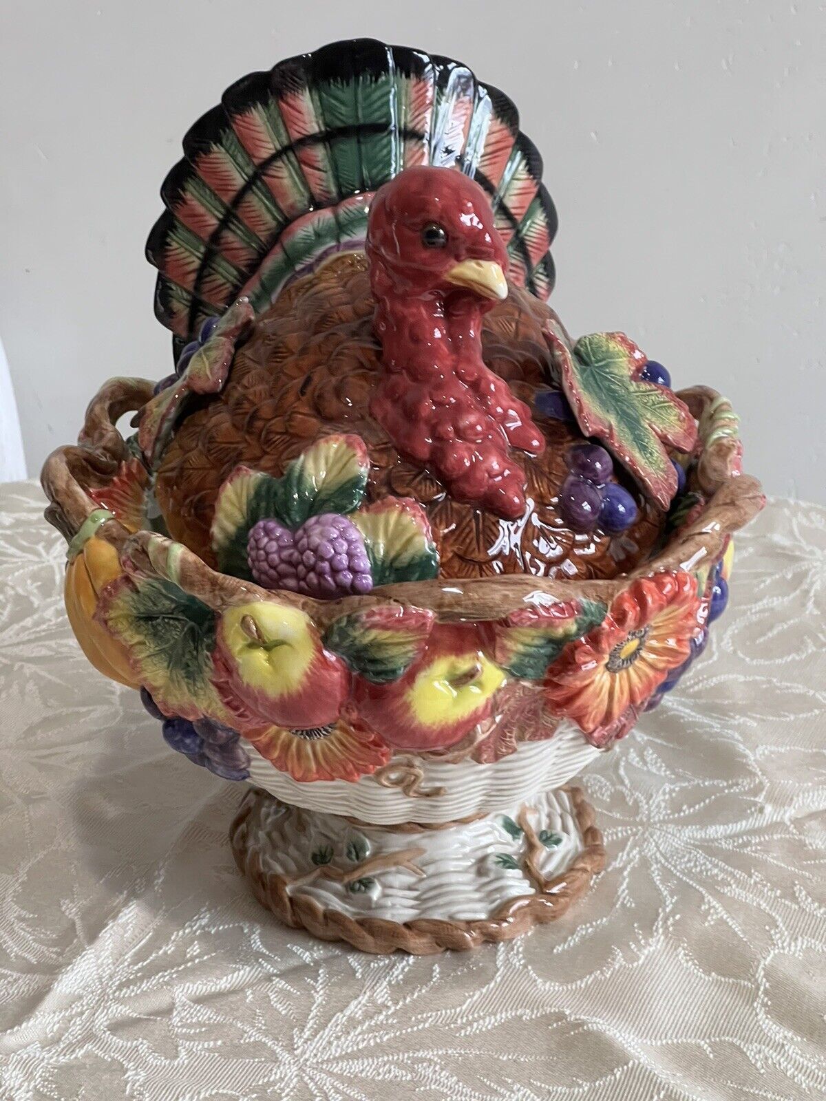Fitz and Floyd Autumn Bounty Thanksgiving TURKEY Covered Tureen Perfect