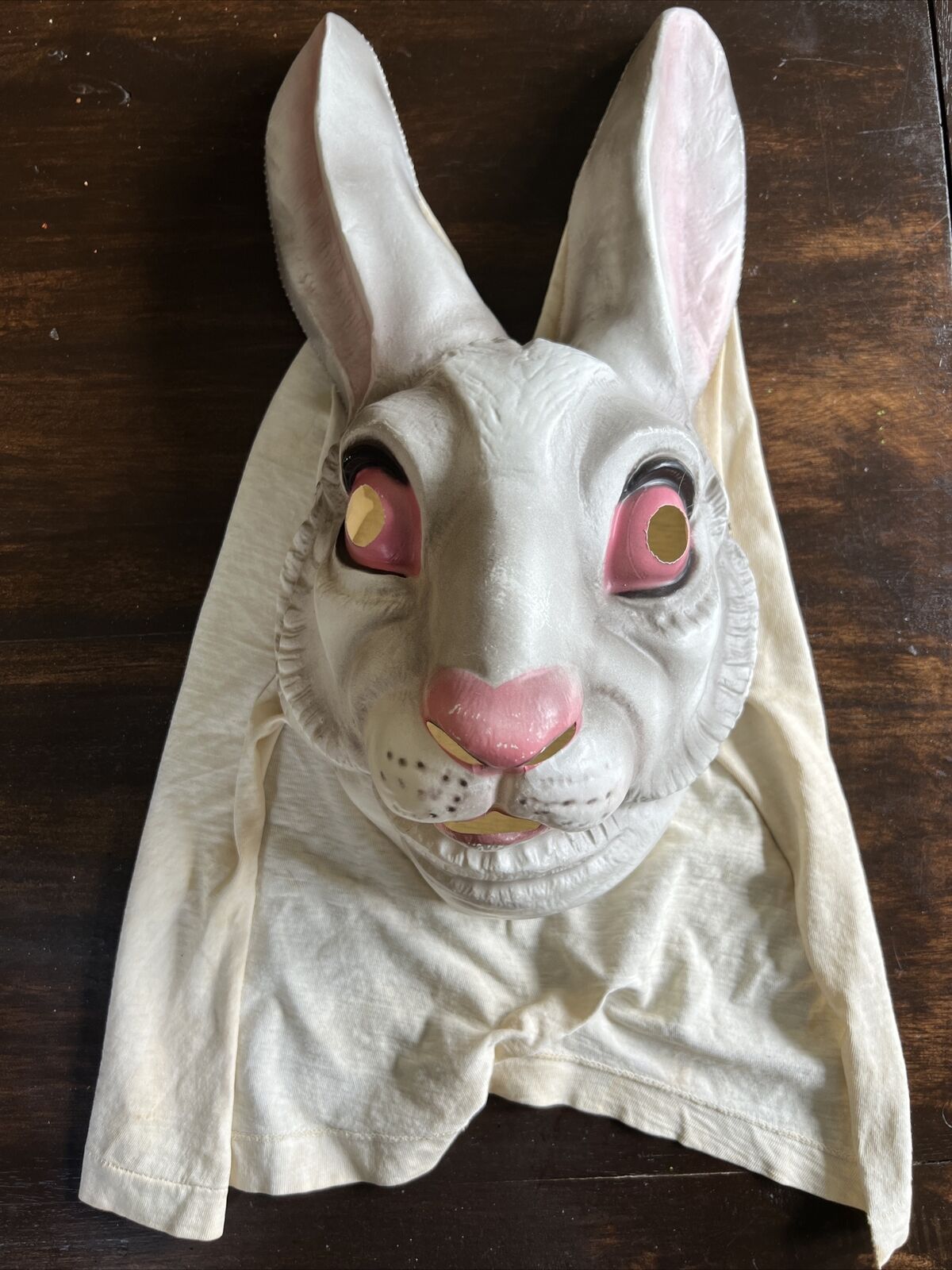 Vintage Halloween Mask Made In France Bayshore Alice In Wonderland White Rabbit