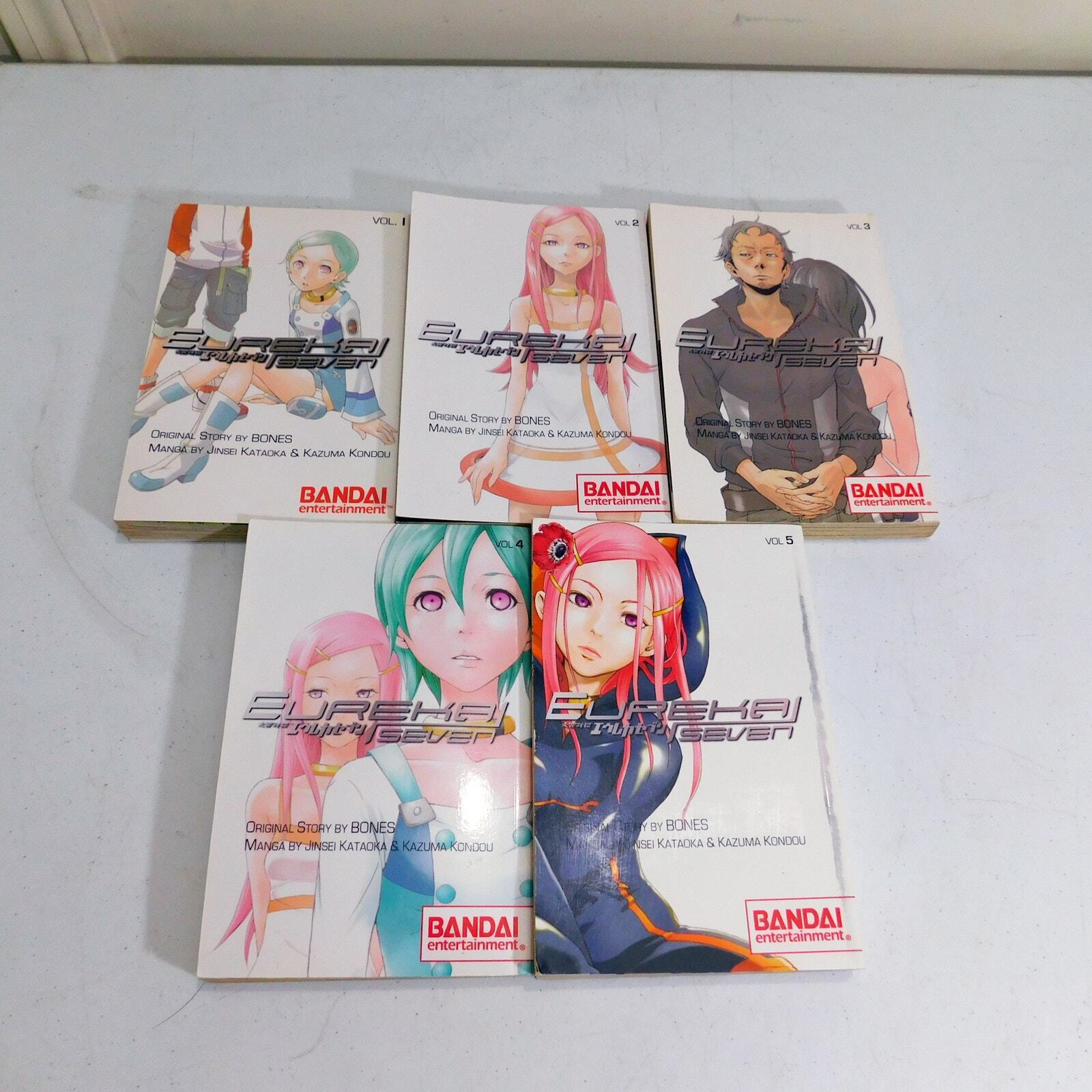 Bandai Entertainment Eureka Seven Manga Lot Volumes 1 Through 5 OOP Books Bones