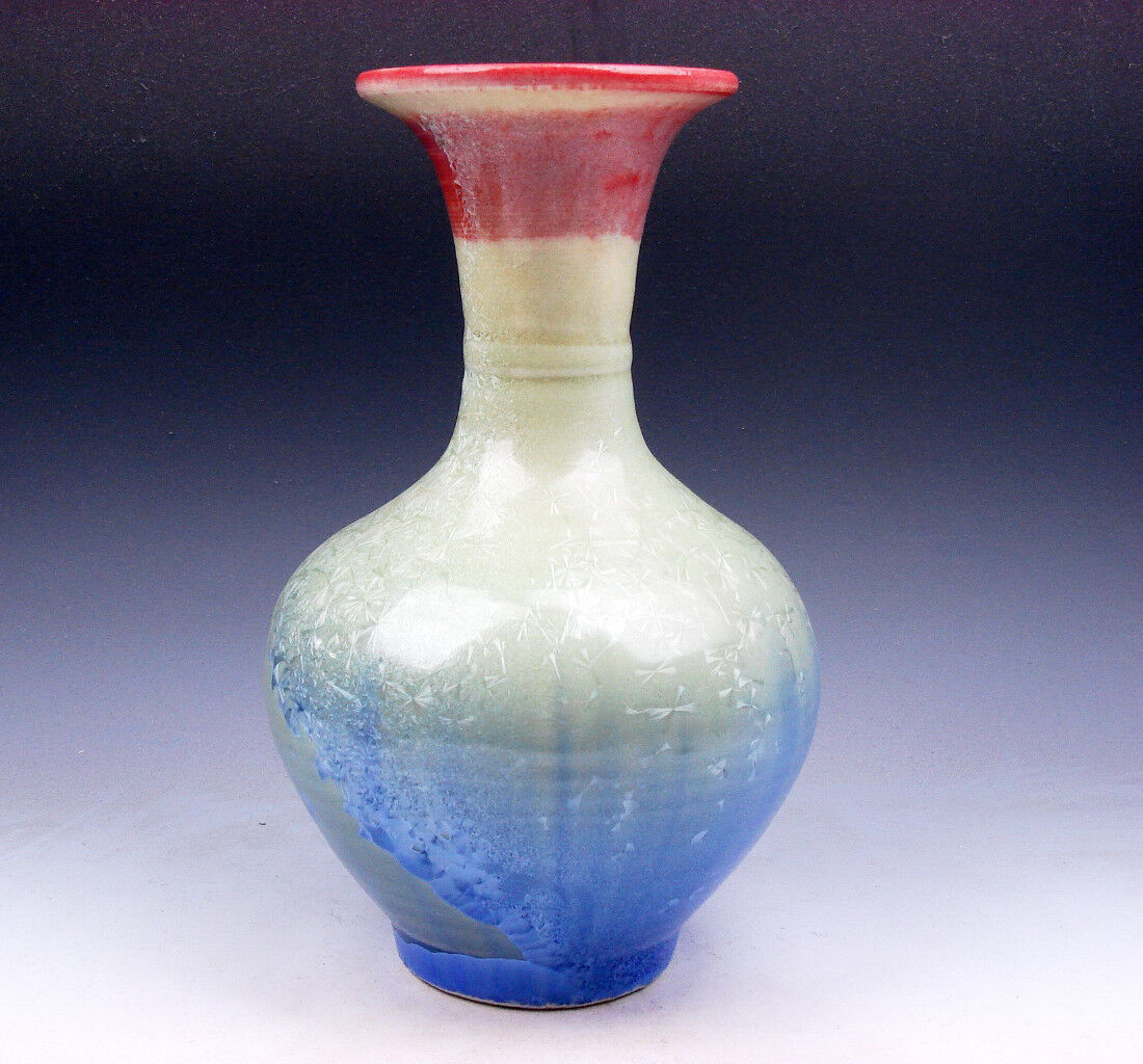 8.75 Inches Chinese Crystalline Glazed Porcelain Vase #06061705
