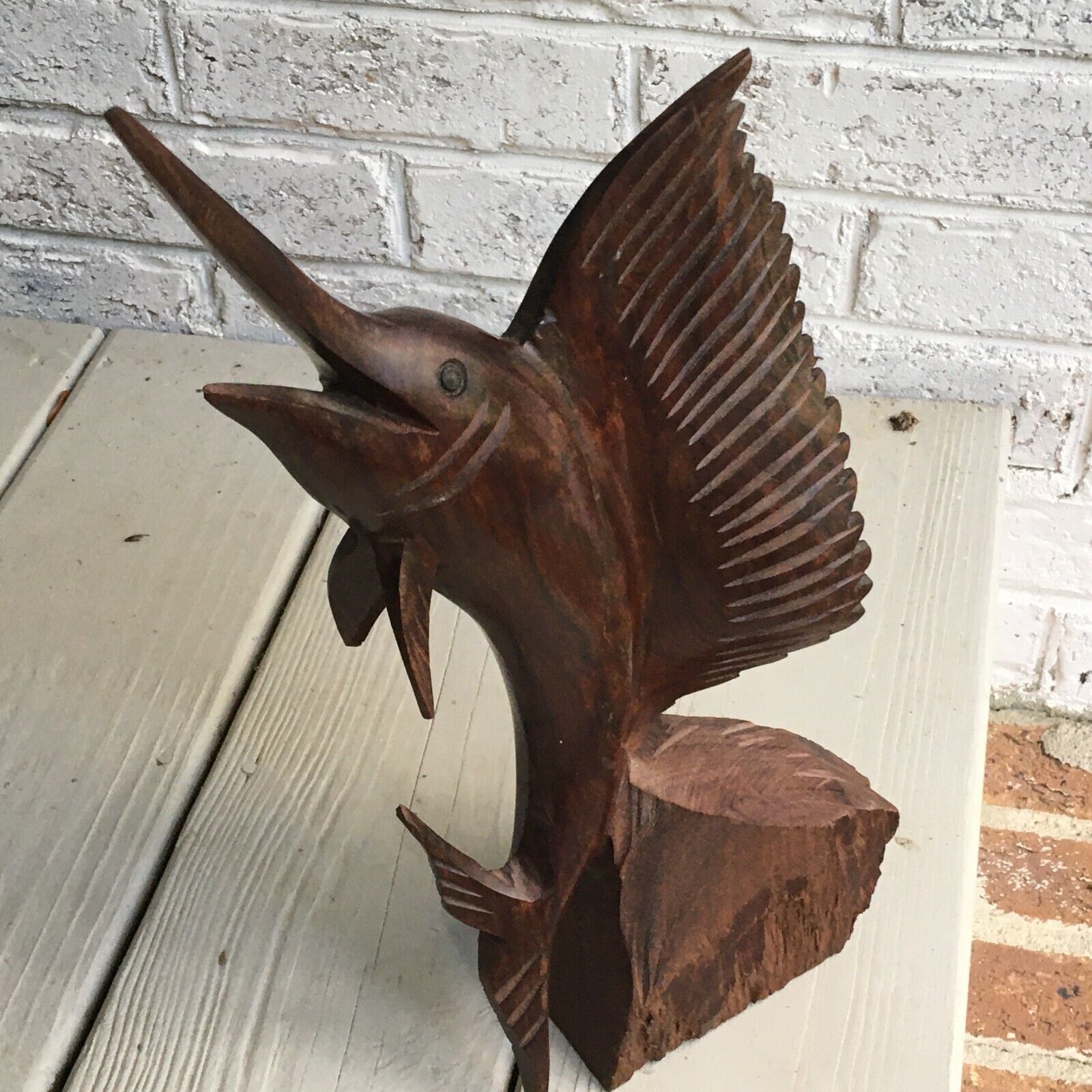 Hand carved Solid Ironwood Swordfish/Marlin 14.75\