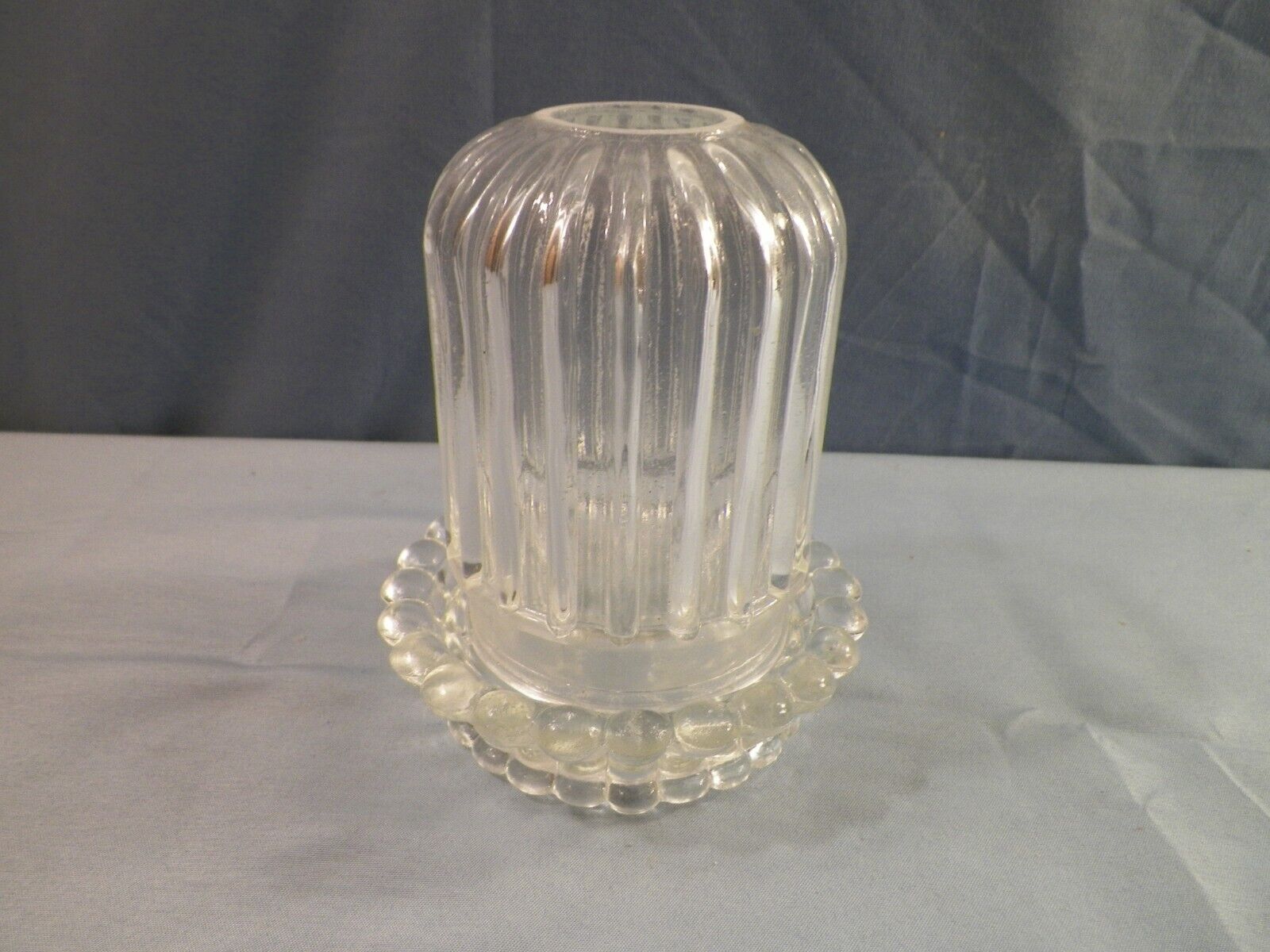 Brooke Crescent Clear Glass Fairy Lamp Tea Light Candle Holder Ribbed Design
