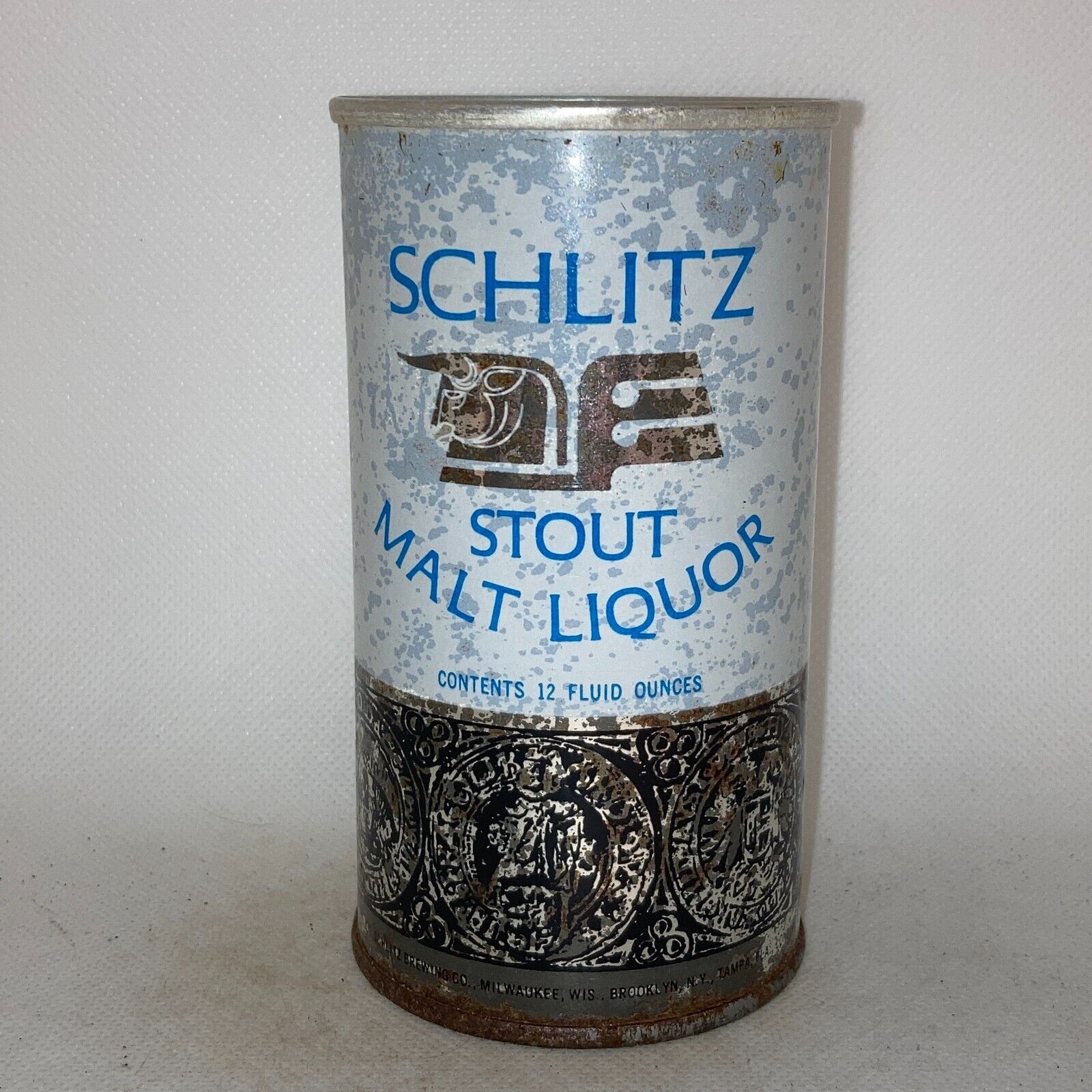 Schlitz STOUT Malt Liquor beer can, 1970