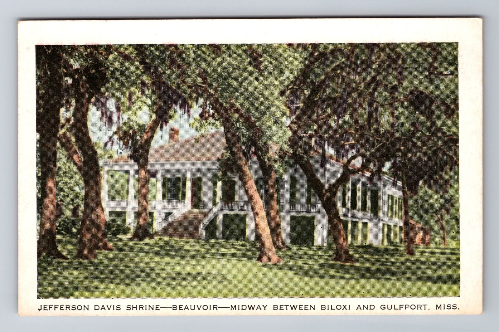 Biloxi MS-Mississippi Jefferson Davis Shrine Beauvoir, Antique, Vintage Postcard