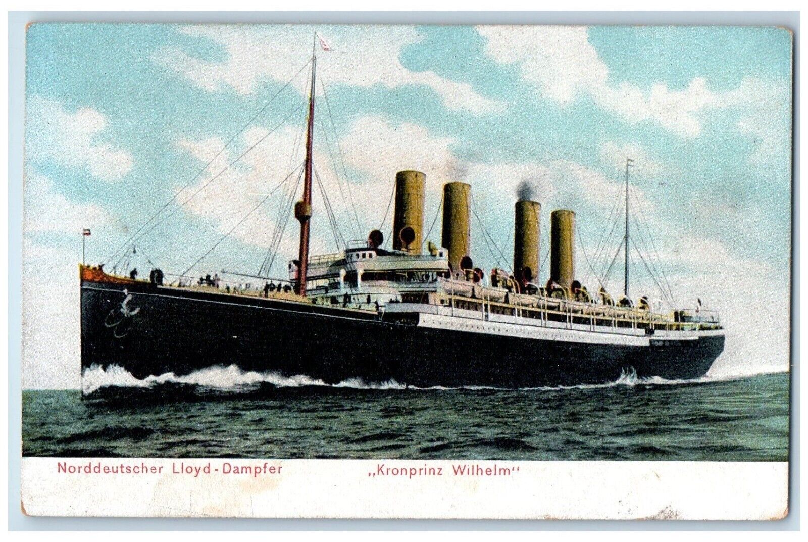 c1930 Norddeutscher Llyd Dampfer Kronprinz Wilhelm Steamship Steamer Postcard