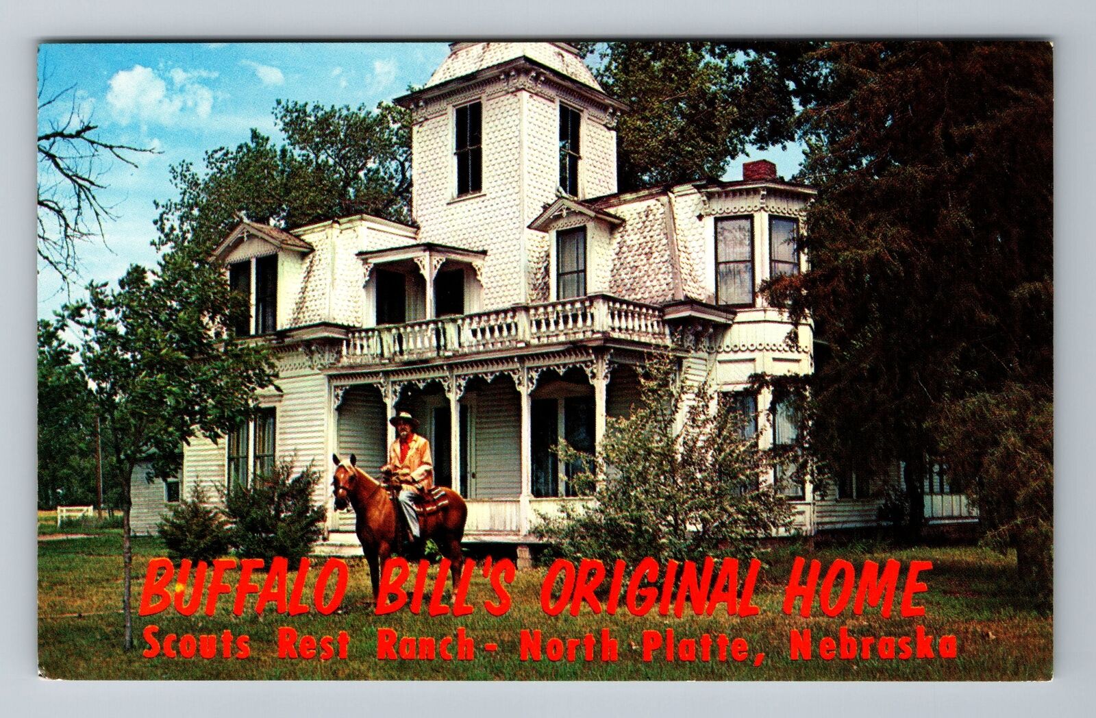 North Platte NE-Nebraska, Buffalo Bill\'s Original Home, Vintage Postcard