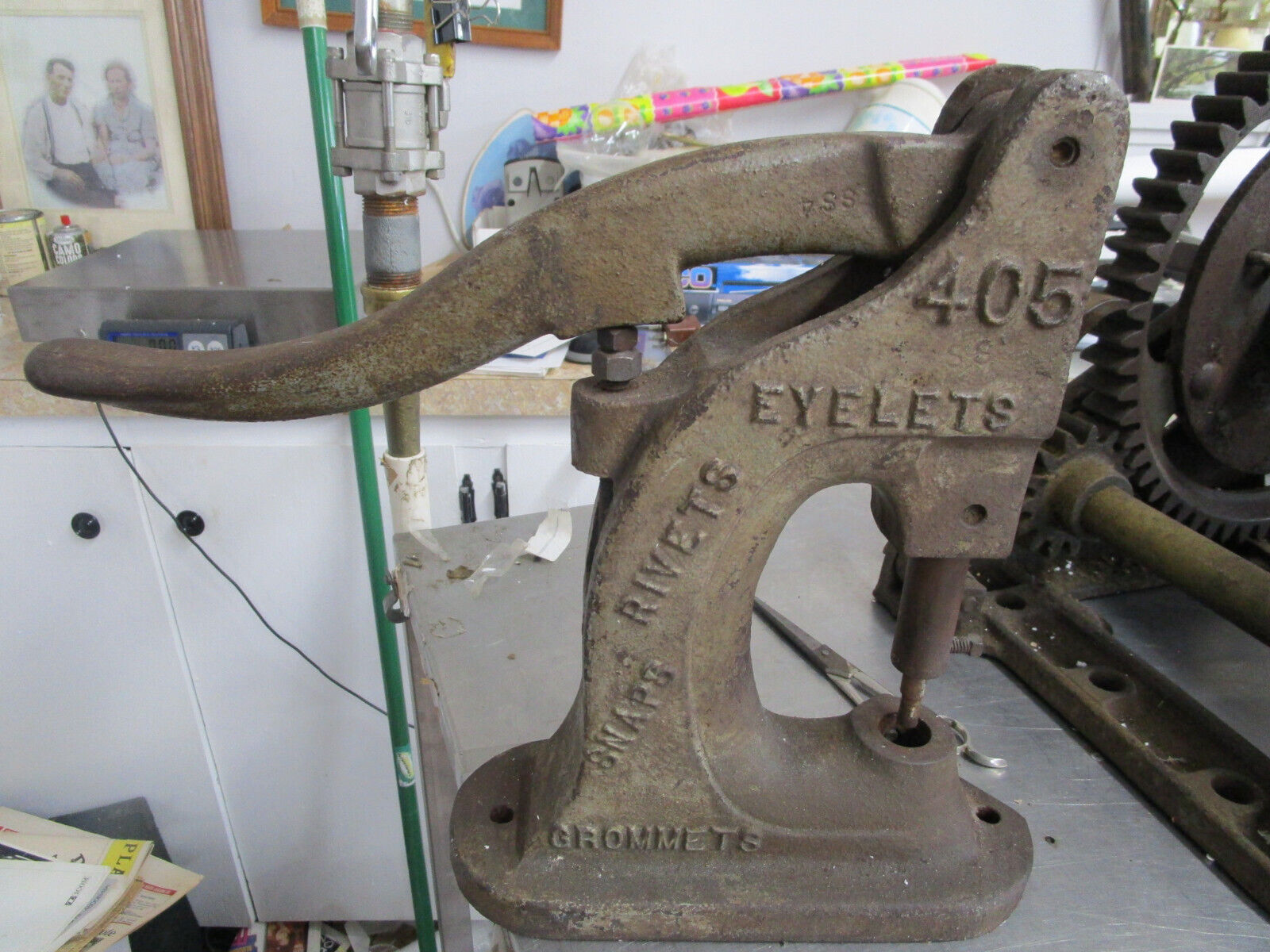 Vintage Stimpson No. 405 Eyelet Rivets Fasteners Grommet Press Machine