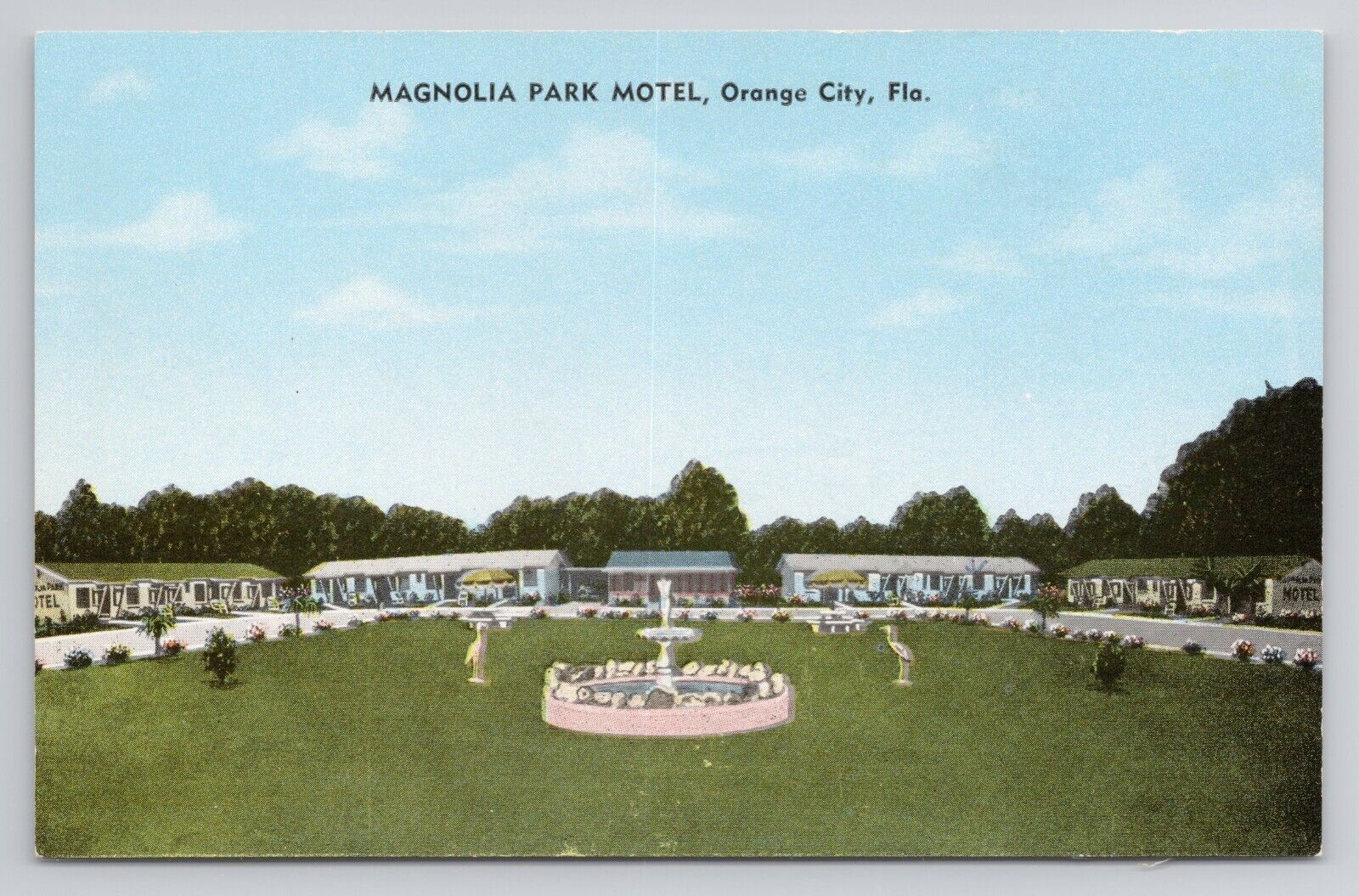 Postcard Magnolia Park Motel Orange City Florida