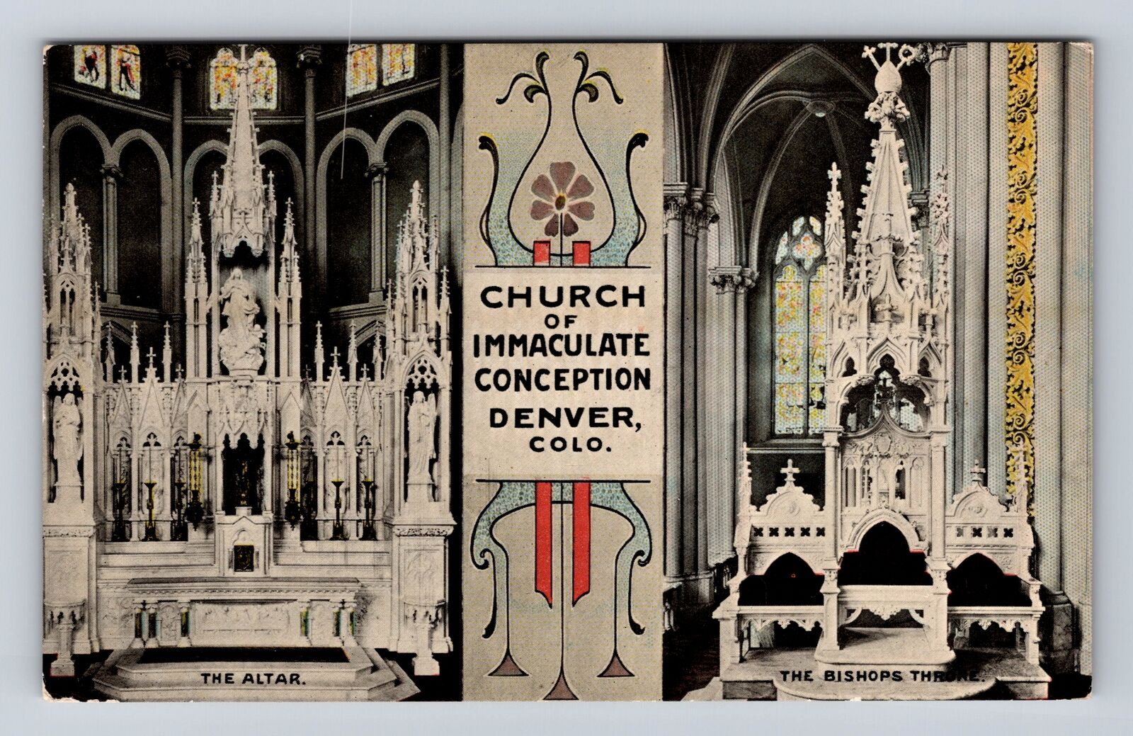 Denver CO-Colorado, Church Of Immaculate Conception, Antique, Vintage Postcard