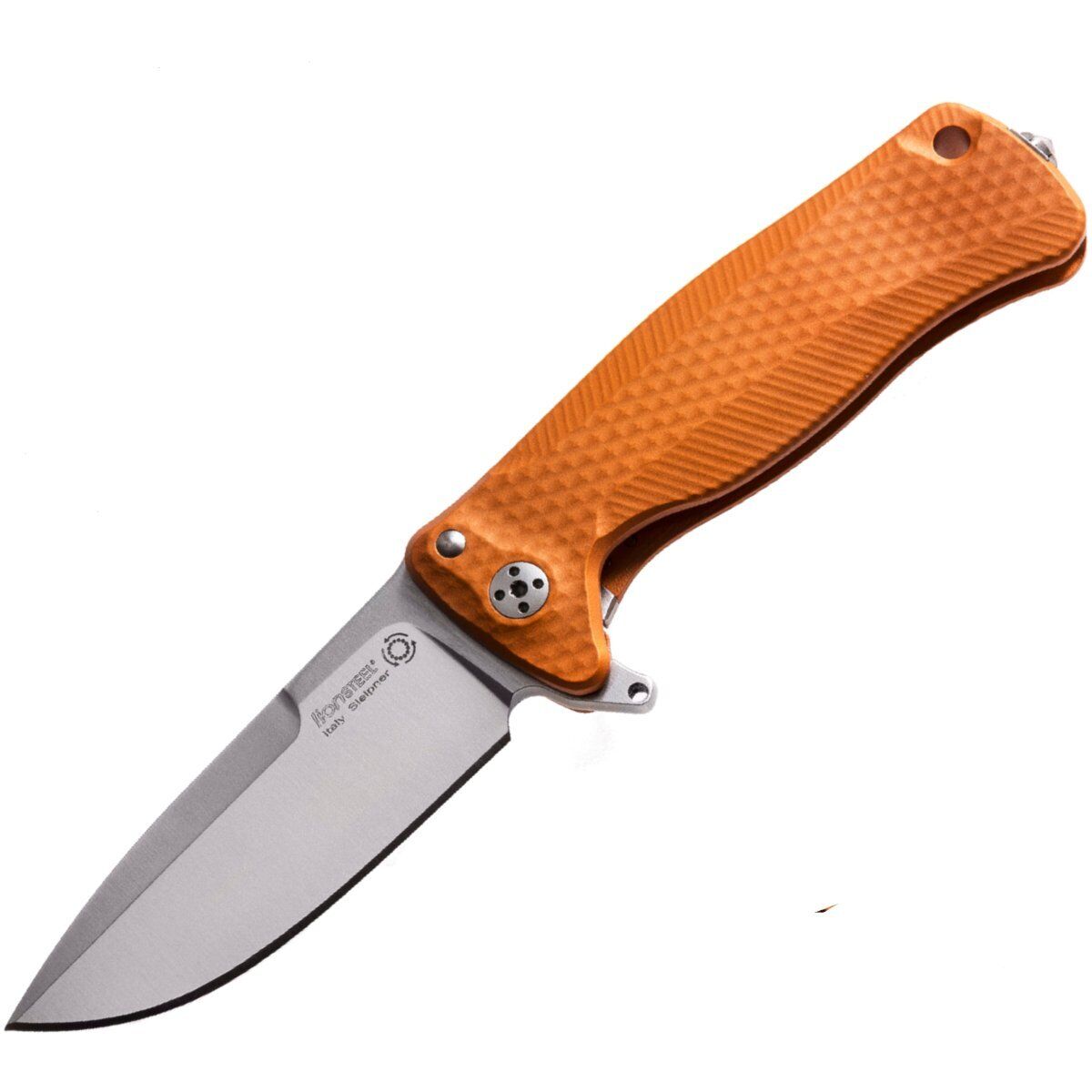 LionSteel SR22A Aluminum Orange, Satin Blade (SR22A OS)