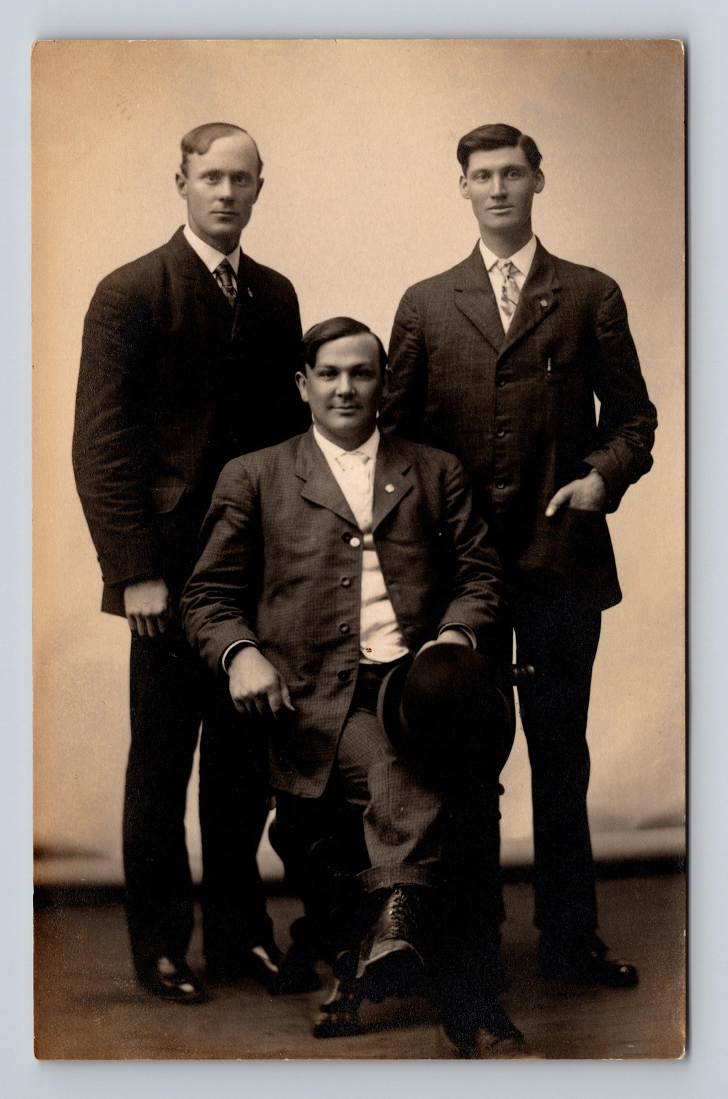 c1910-1924 RPPC Postcard Handsome Portrait of Three Men ARTURA